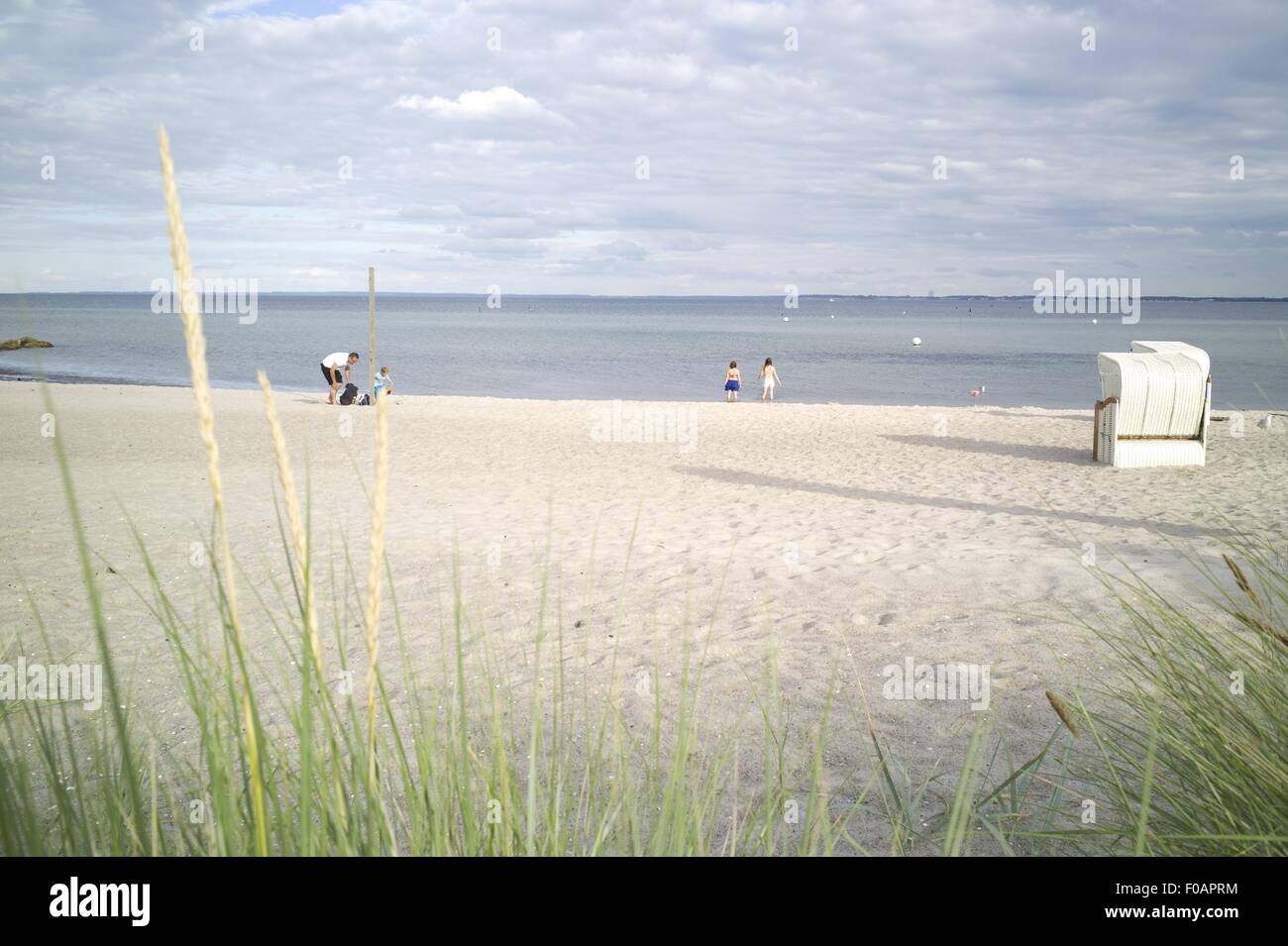 Blick auf Gromitz Strand und Ostsee in Schleswig Holstein, Deutschland Stockfoto