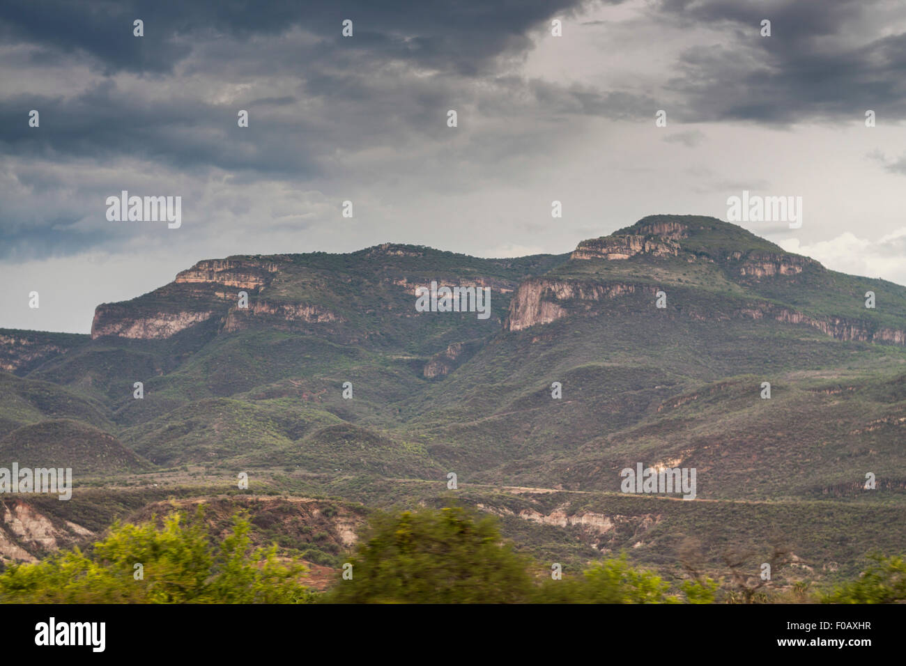 Gebirgsbildung in Nordamerika in einem Sturm-Zeit. Zacatecas, ZAC. Mexiko Stockfoto