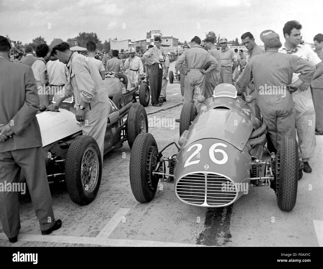 GP von Italien in Modena 1953, ONOFRE MARIMON MASERATI in der Startaufstellung Stockfoto