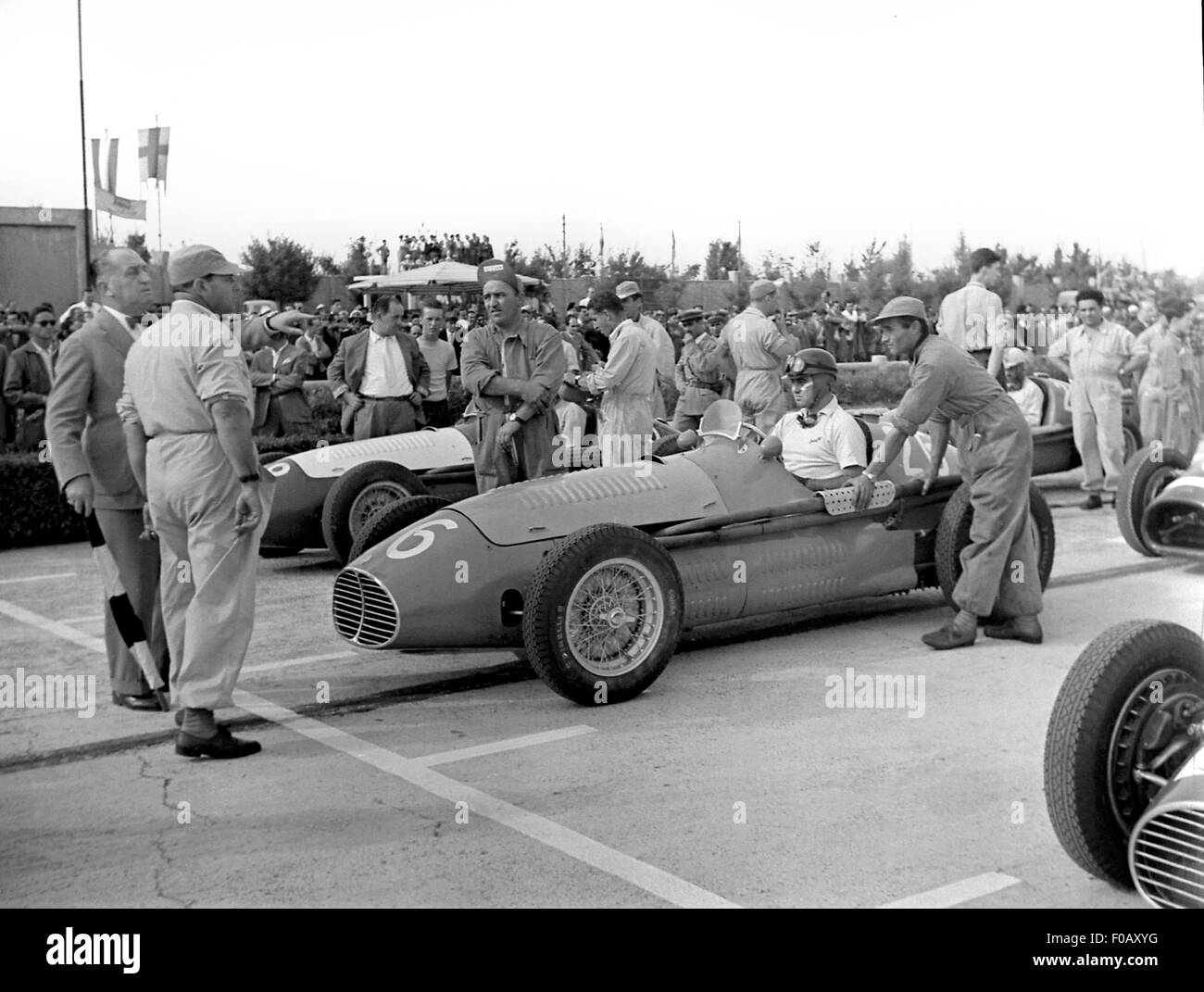 GP von Italien in Modena 1953, MODENA GP MARIMON MASERATI FRONT ROW Stockfoto
