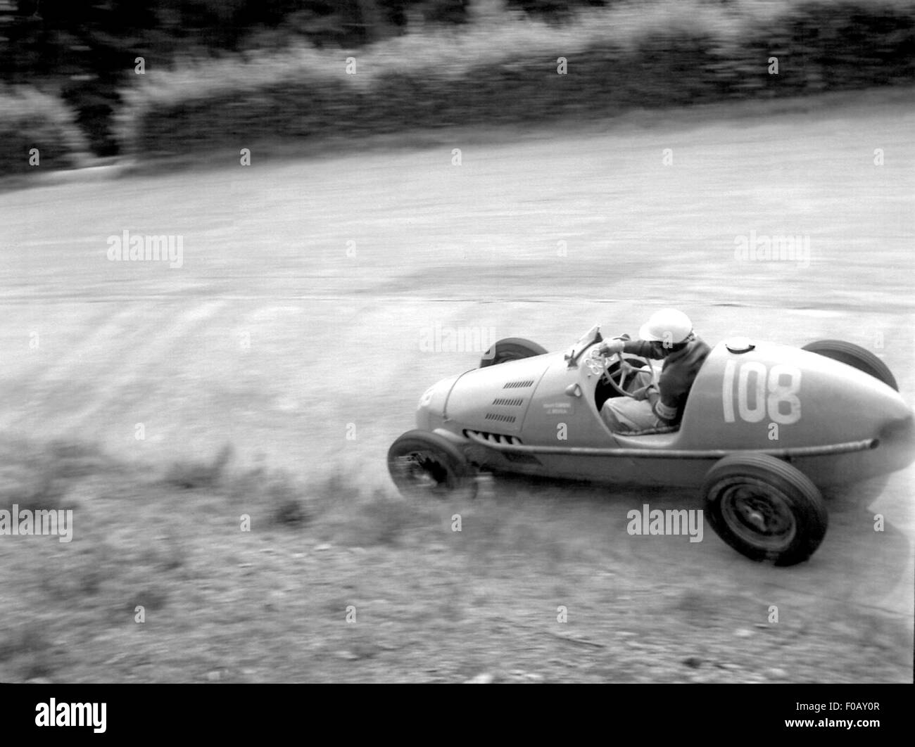 1952 deutscher GP BEHRA GORDINI KARUSSEL Nürburgring Stockfoto