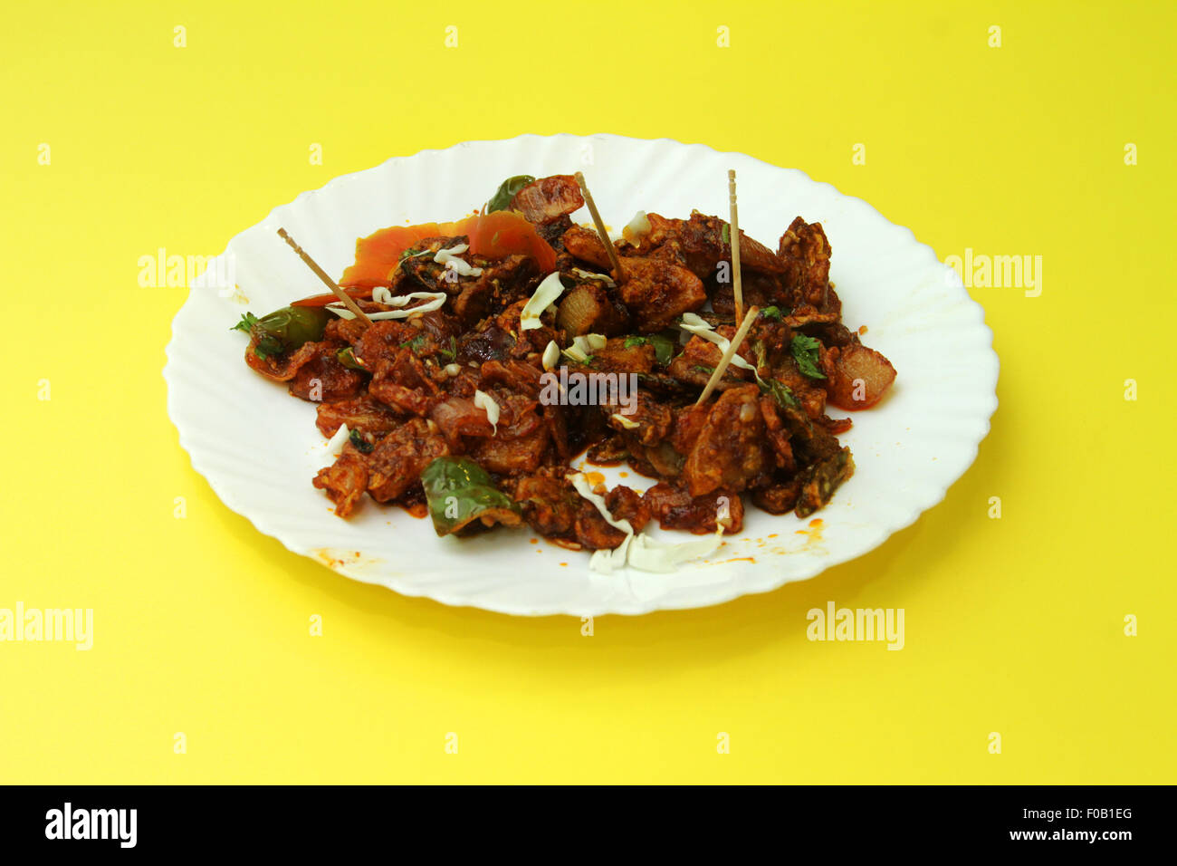 Hühnerfleisch mit Paprika Stockfoto