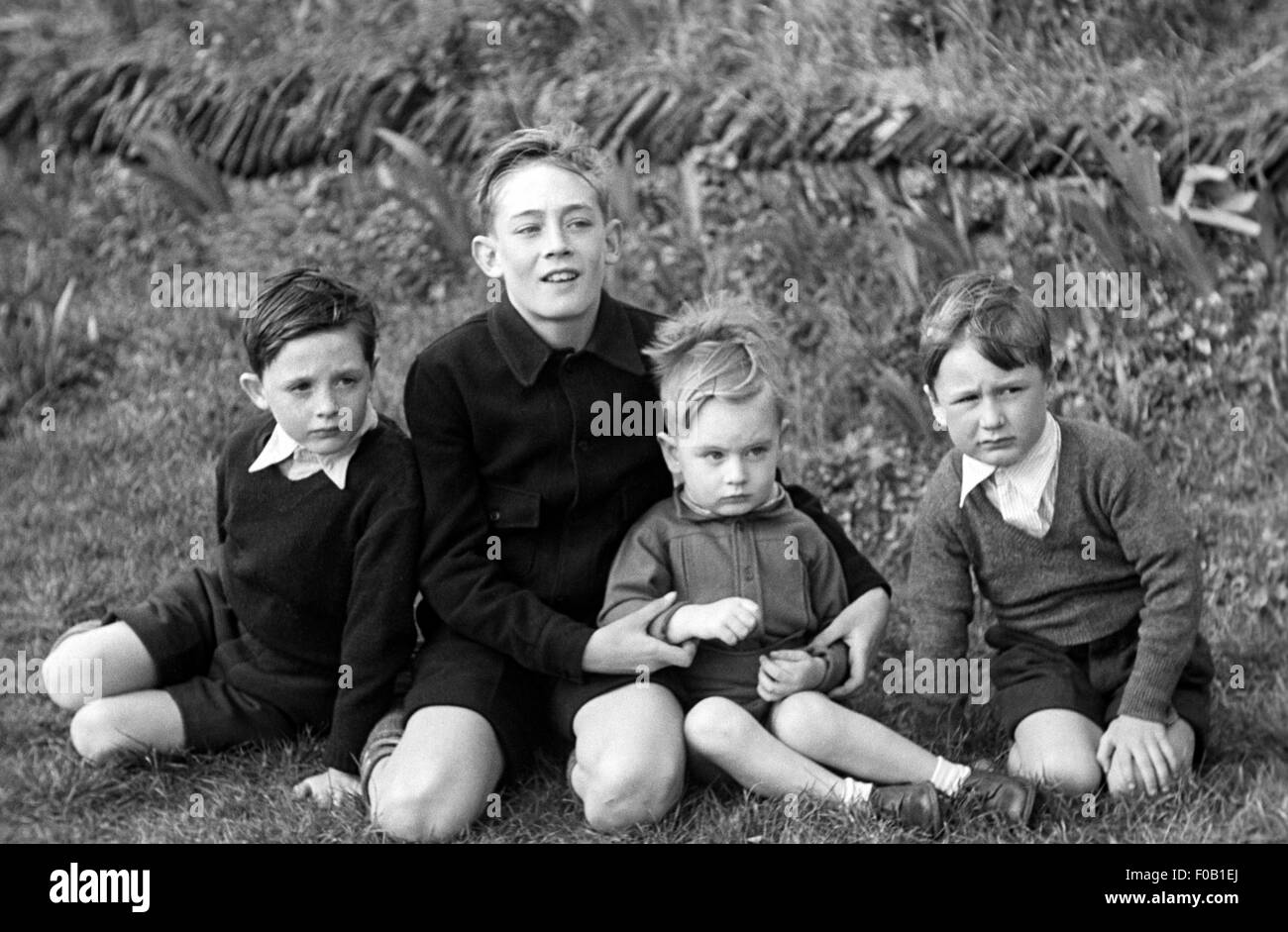 Porträt von vier jungen Stockfoto