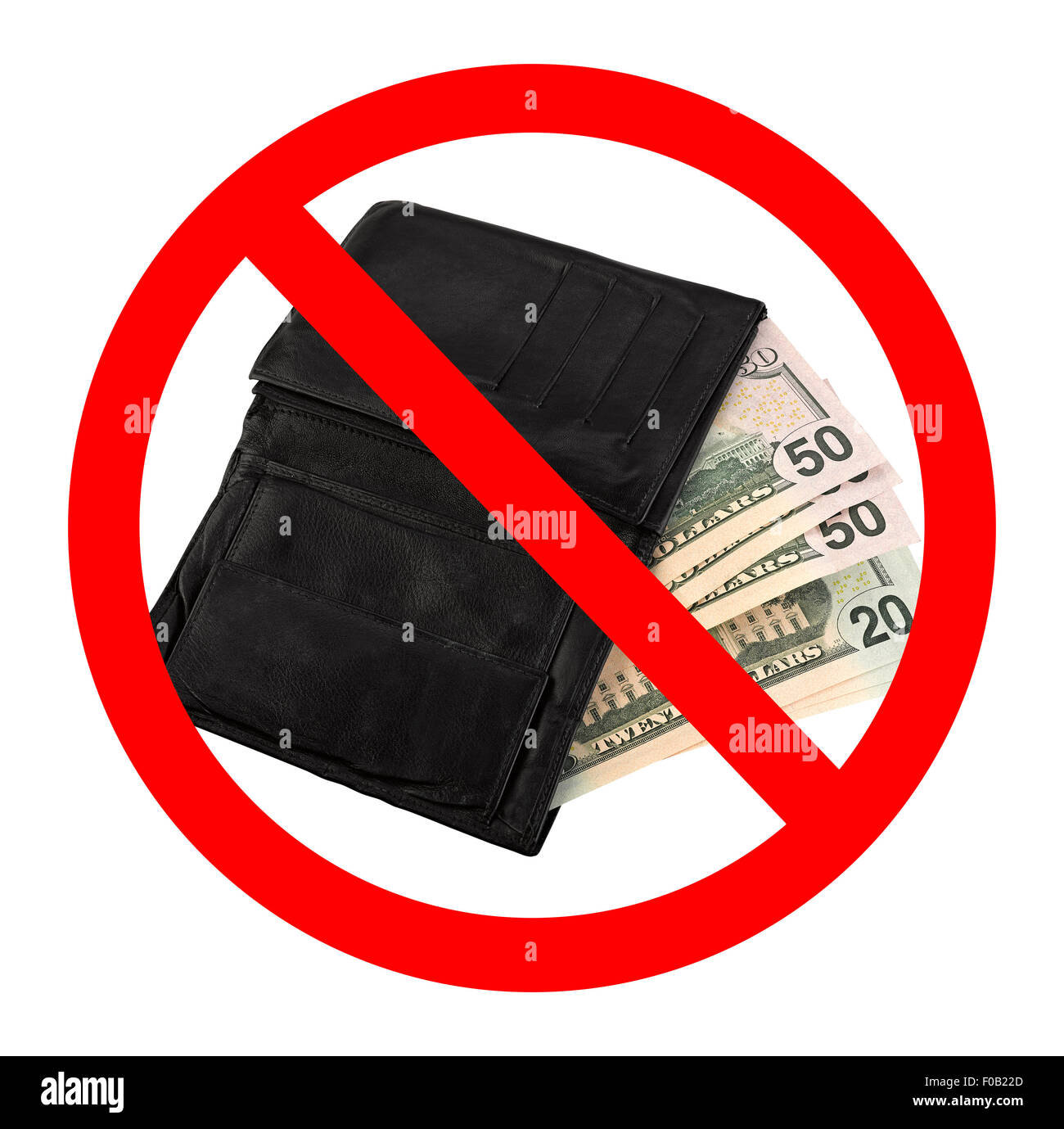 Konzept kein Bargeld akzeptiert veranschaulichen das neue Gesetz von Anfang 2016. Stockfoto