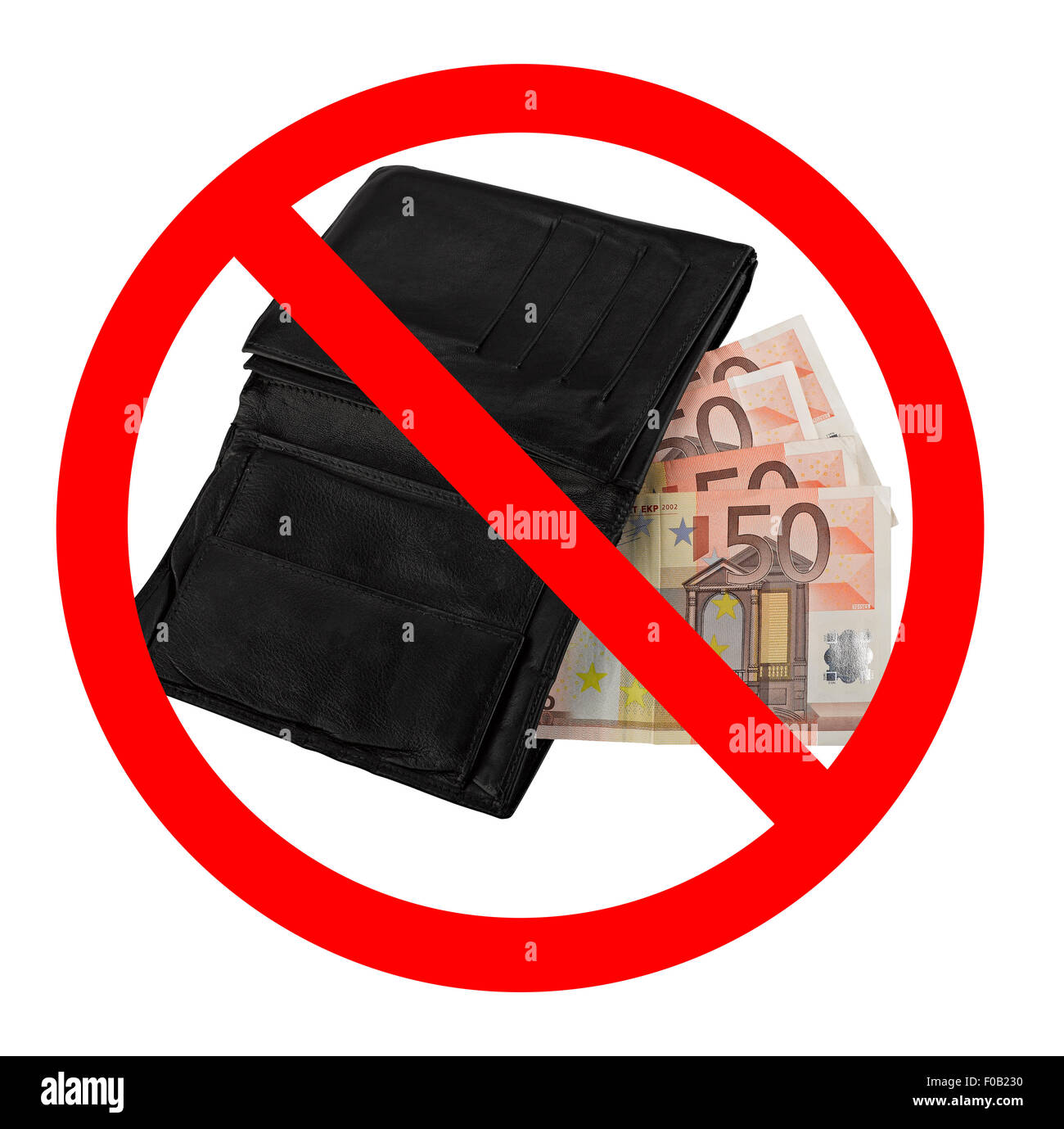 Konzept kein Bargeld akzeptiert veranschaulichen das neue Gesetz von Anfang 2016. Stockfoto