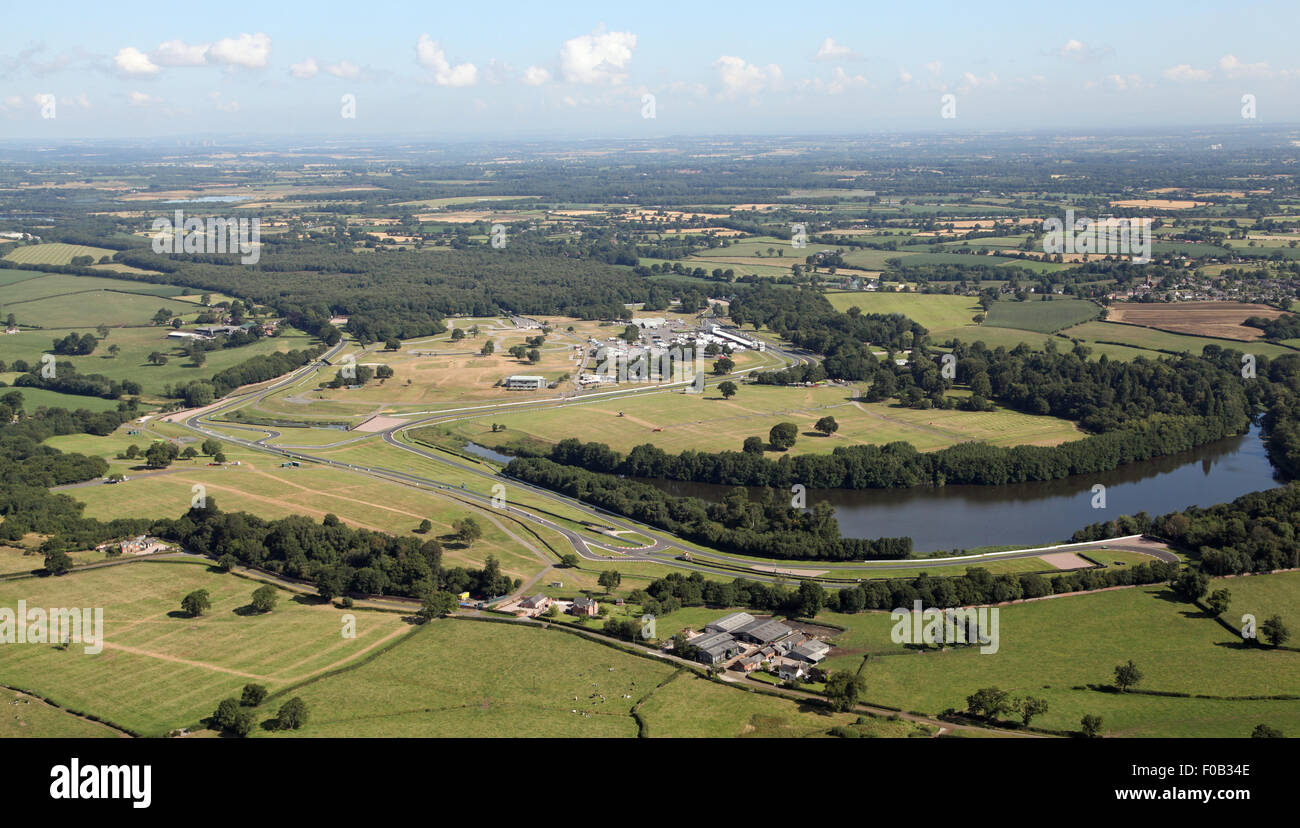 Luftbild des Oulton Park Autorennbahn in Cheshire, Großbritannien Stockfoto