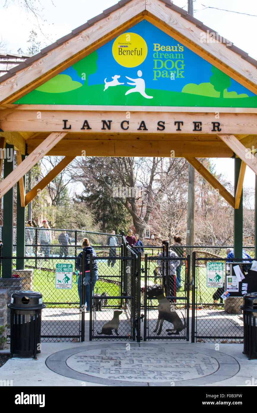 Lancaster PA Hund Stadtpark wurde die #1 Hund Park in den USA benannt. Stockfoto