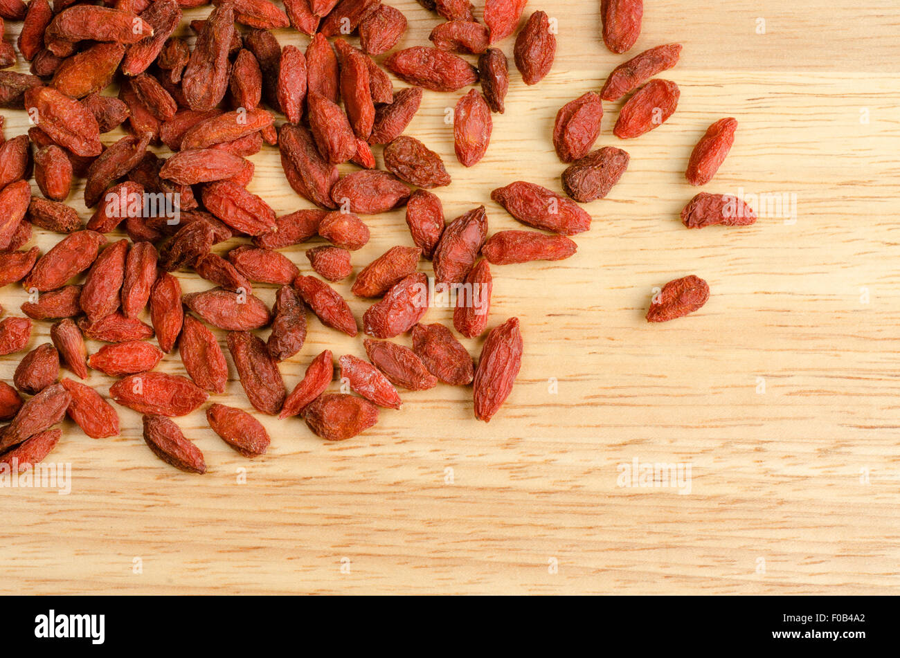 Goji Beeren getrocknet, Closeup Hintergrund Stockfoto