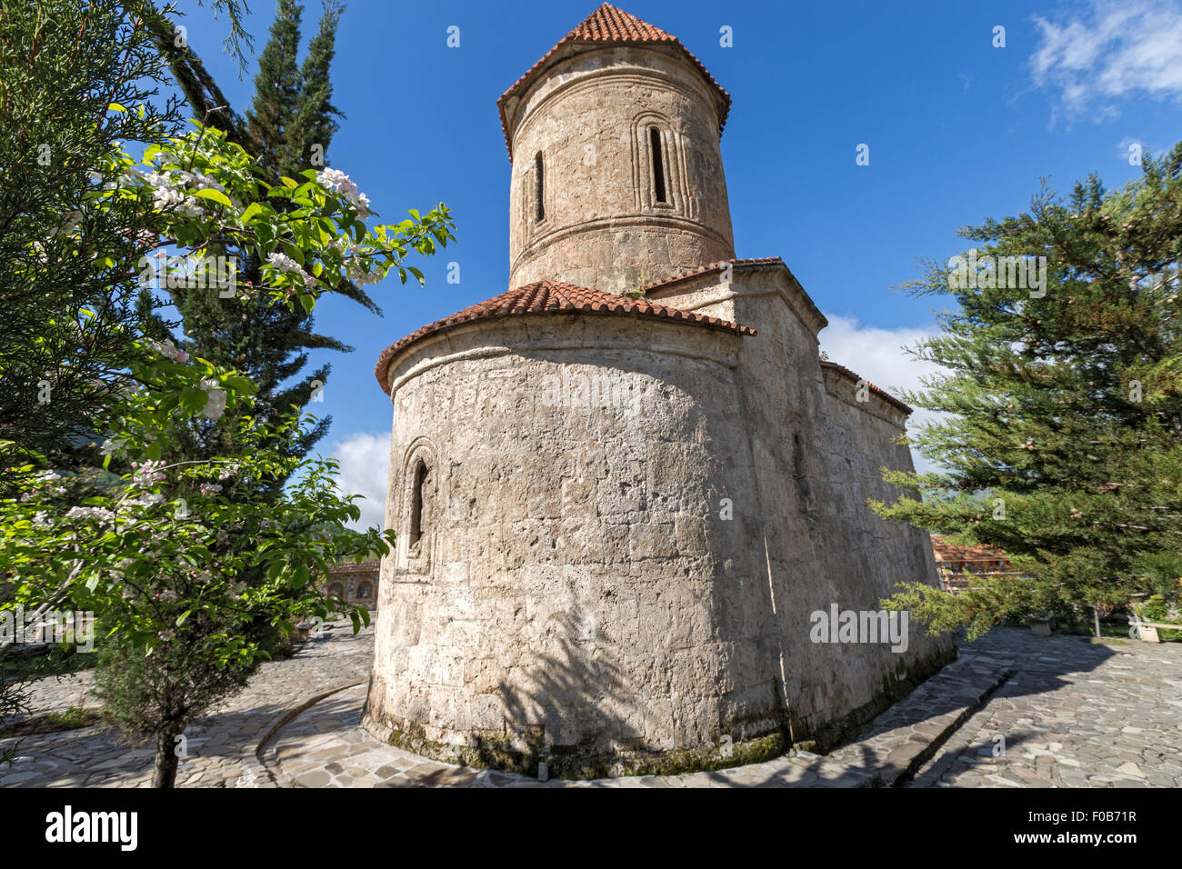 Kirche von Kish alias Kirche der Heiligen Elishe, Kirche der Heiligen Mutter Gottes, Dorf Kish, Sheki (Shaki, Seki), Aserbaidschan Stockfoto