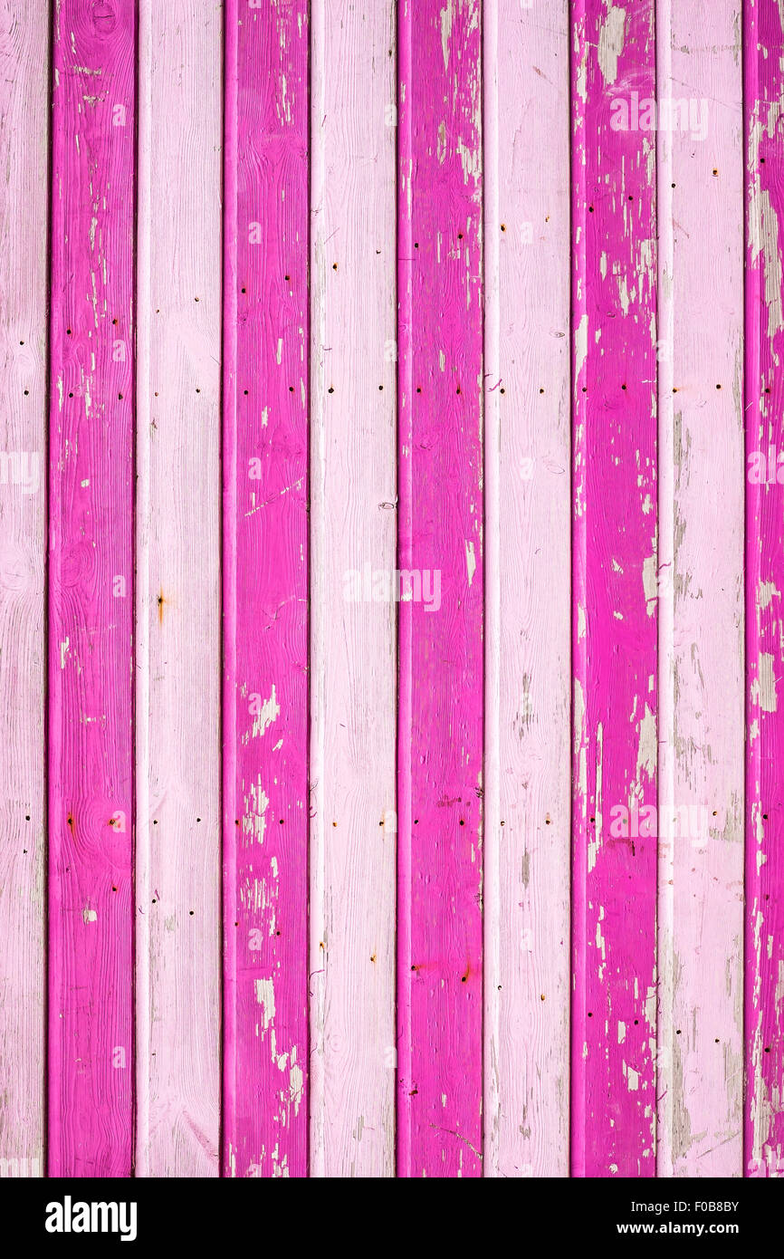 Rosa lackierten Distressed Holzarbeiten Stockfoto