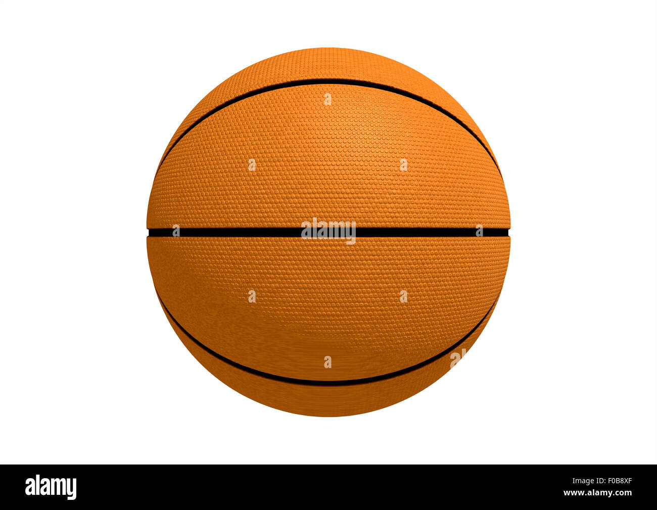 Eine regelmäßige orange und schwarzen Kautschuk Basketball auf einem isolierten weißen Studio-Hintergrund Stockfoto