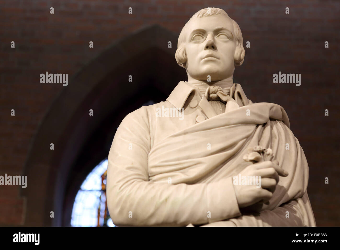 Statue von Robert Burns in Edinburgh, Schottland. Burns (1759-1796) gilt als Schottlands Nationaldichter. Stockfoto