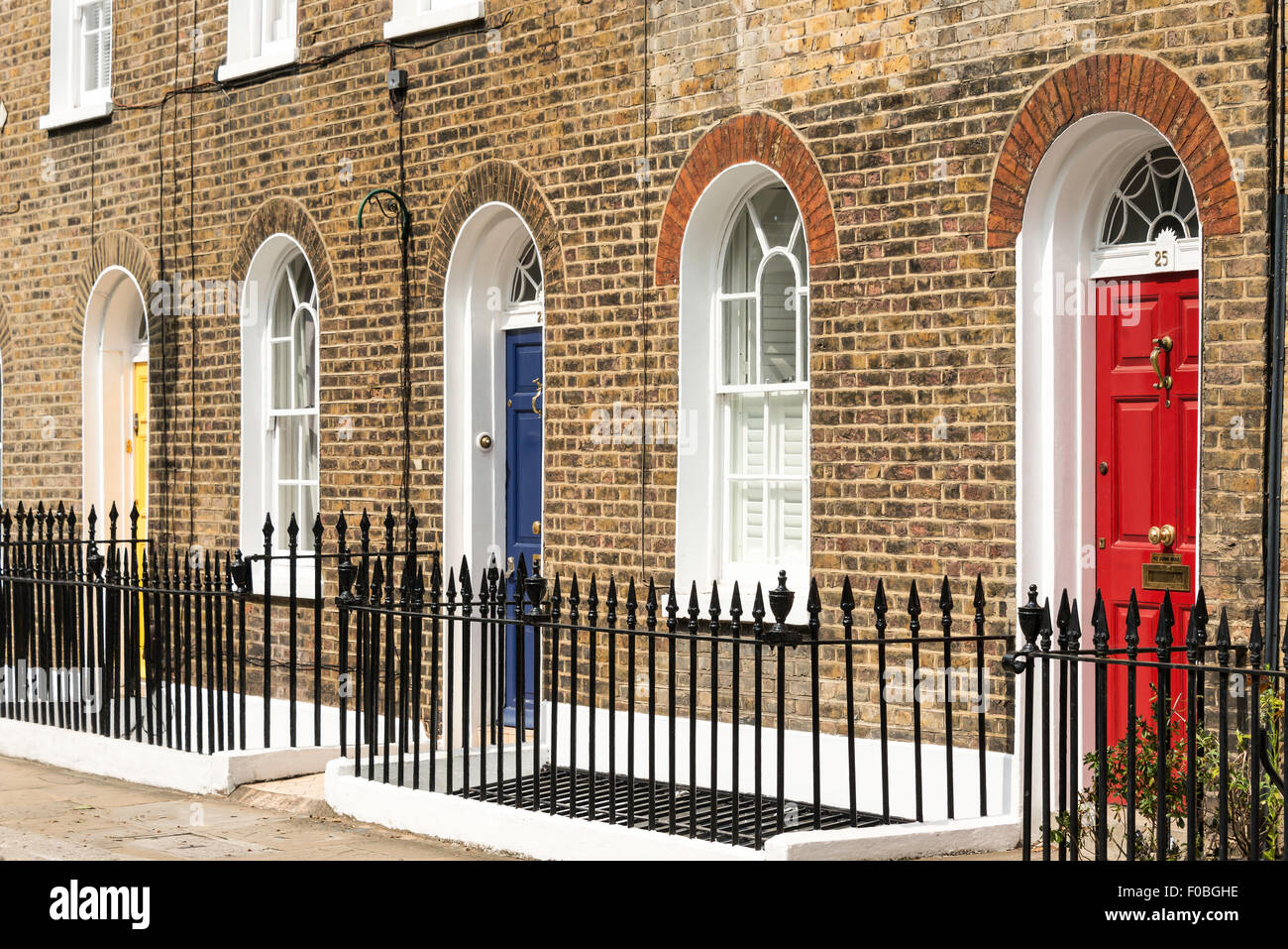 Georgianisches Haus Fassaden, Charlton Ort, Islington, London Borough of Islington, London, England, Vereinigtes Königreich Stockfoto