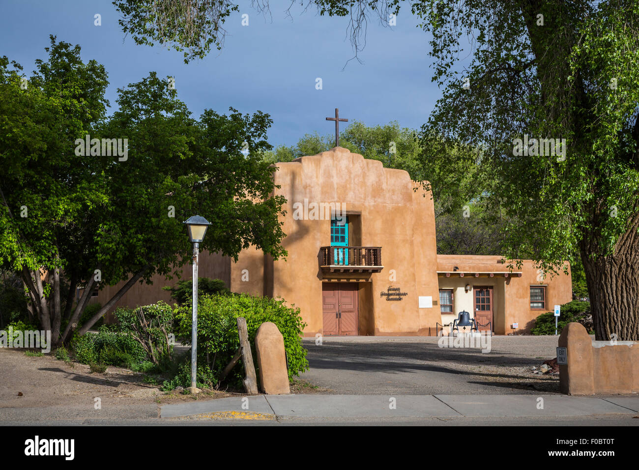 Der ersten presbyterianischen Kirche in Taos, New Mexico, USA. Stockfoto