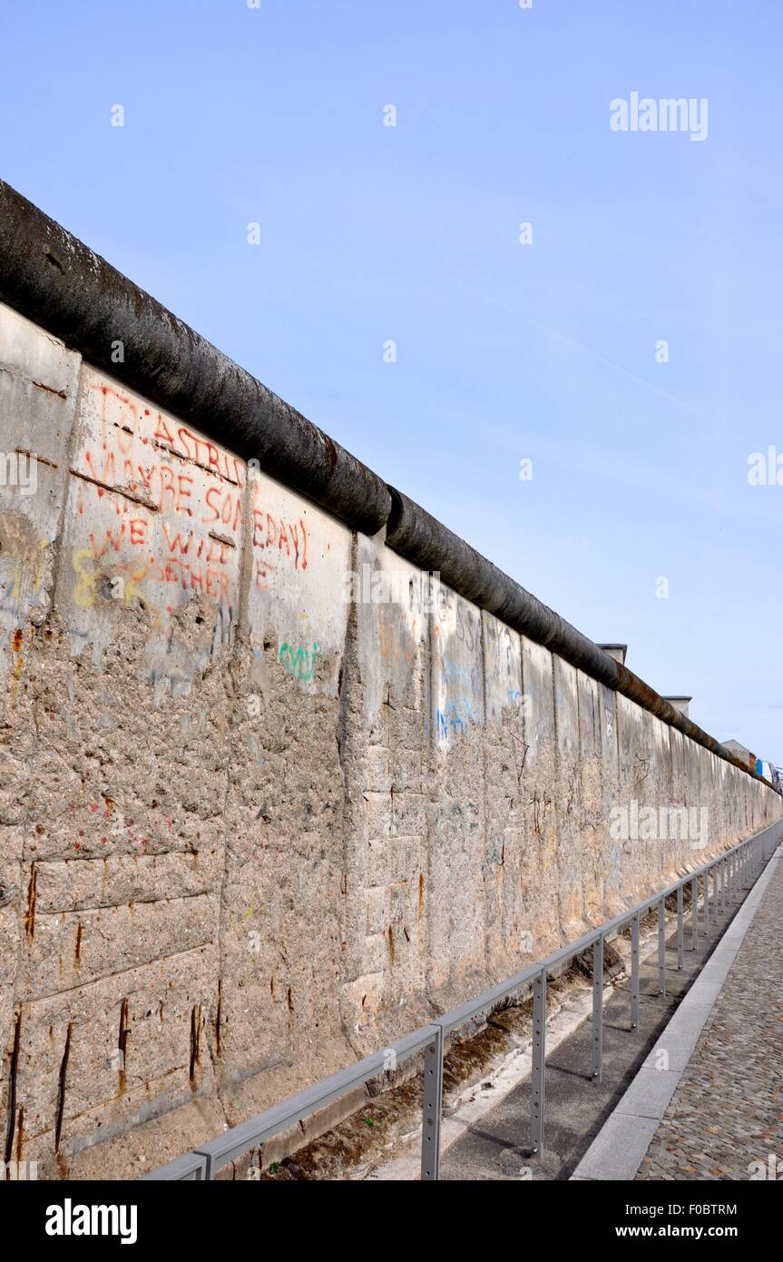 Berliner Mauer an der Topographie des Terrors-Museum in Berlin Stockfoto