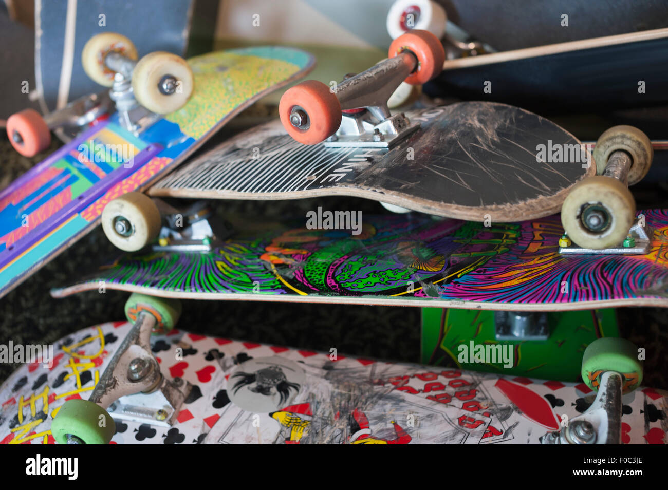 Nahaufnahme des skateboards Stockfoto