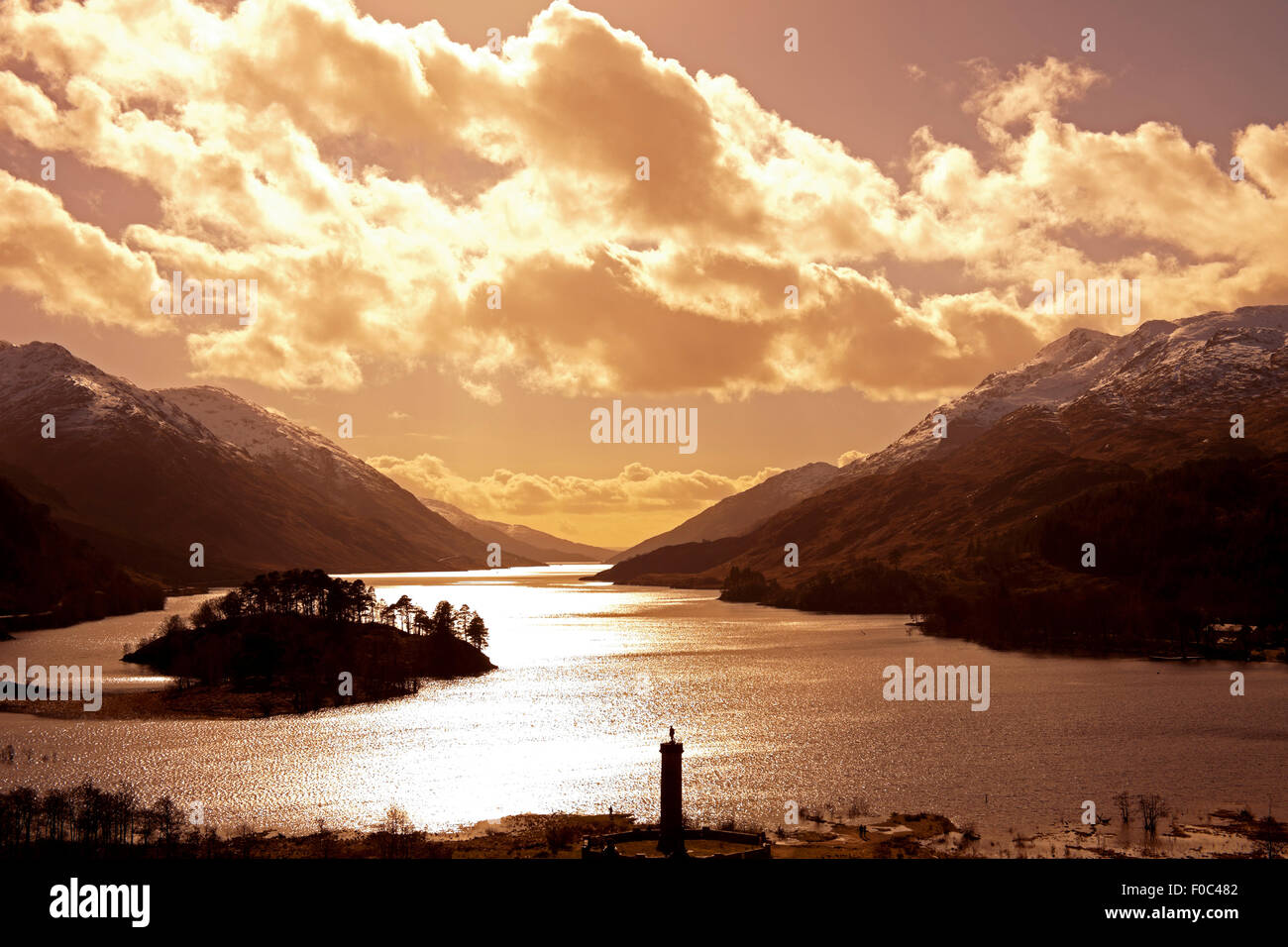 Sonnenuntergang am Loch Shiel, Glenfinnan Lochaber, Schottland Stockfoto
