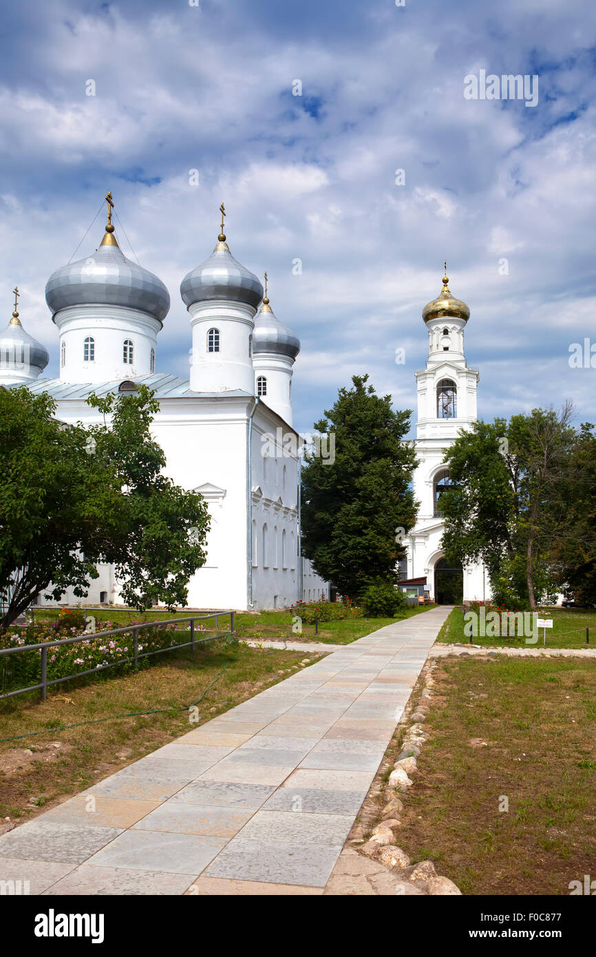 Erlöser-Kathedrale, Russisches orthodoxes Kloster Yuriev in Groß Nowgorod (Weliki Nowgorod). Russland Stockfoto