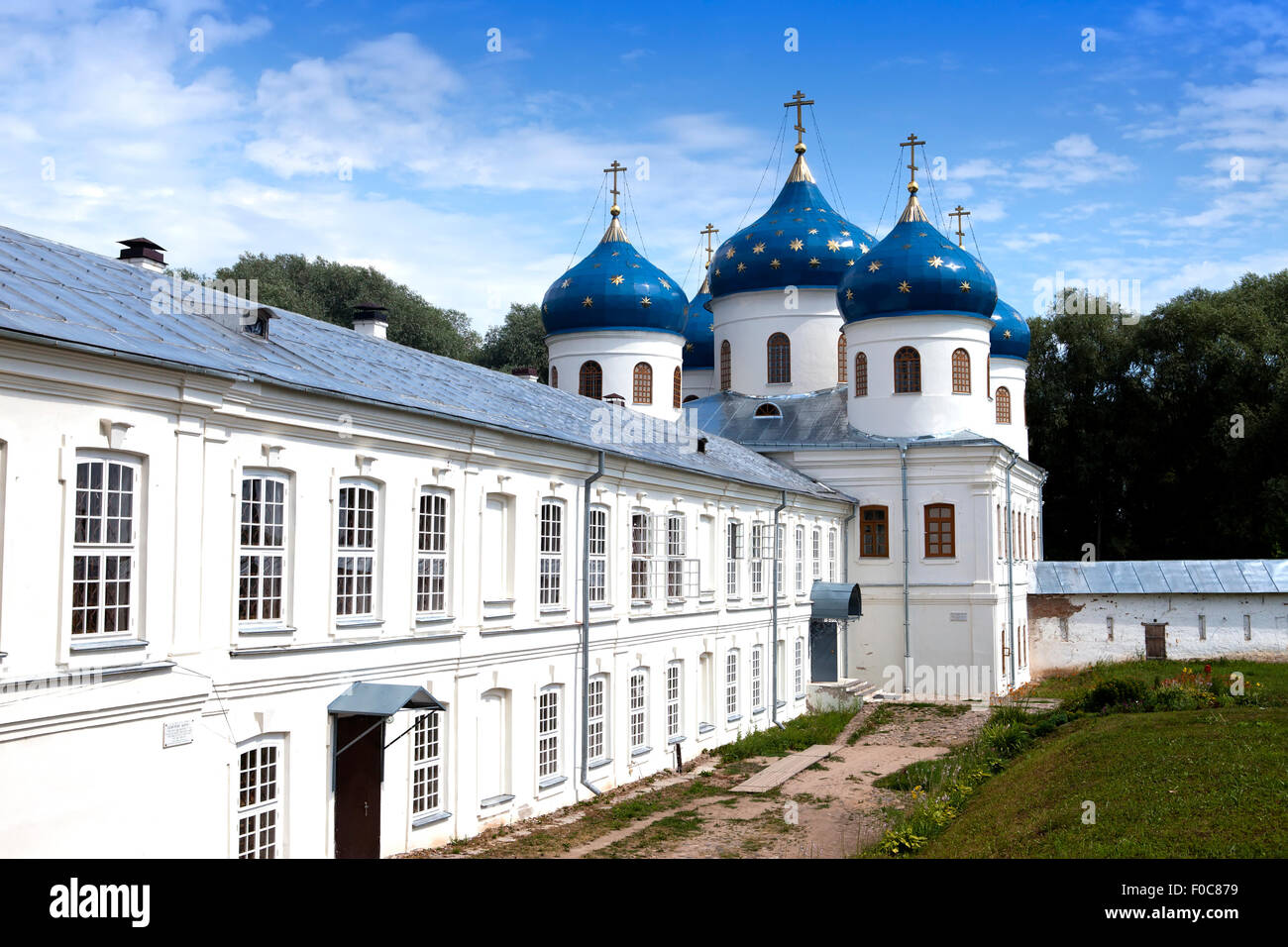 Russische orthodoxe Jurjew-Kloster, Kirche der Kreuzerhöhung, Groß Nowgorod, Russland Stockfoto