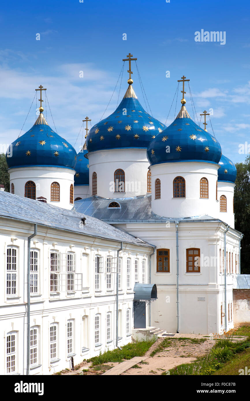 Russische orthodoxe Jurjew-Kloster, Kirche der Kreuzerhöhung, Groß Nowgorod, Russland Stockfoto