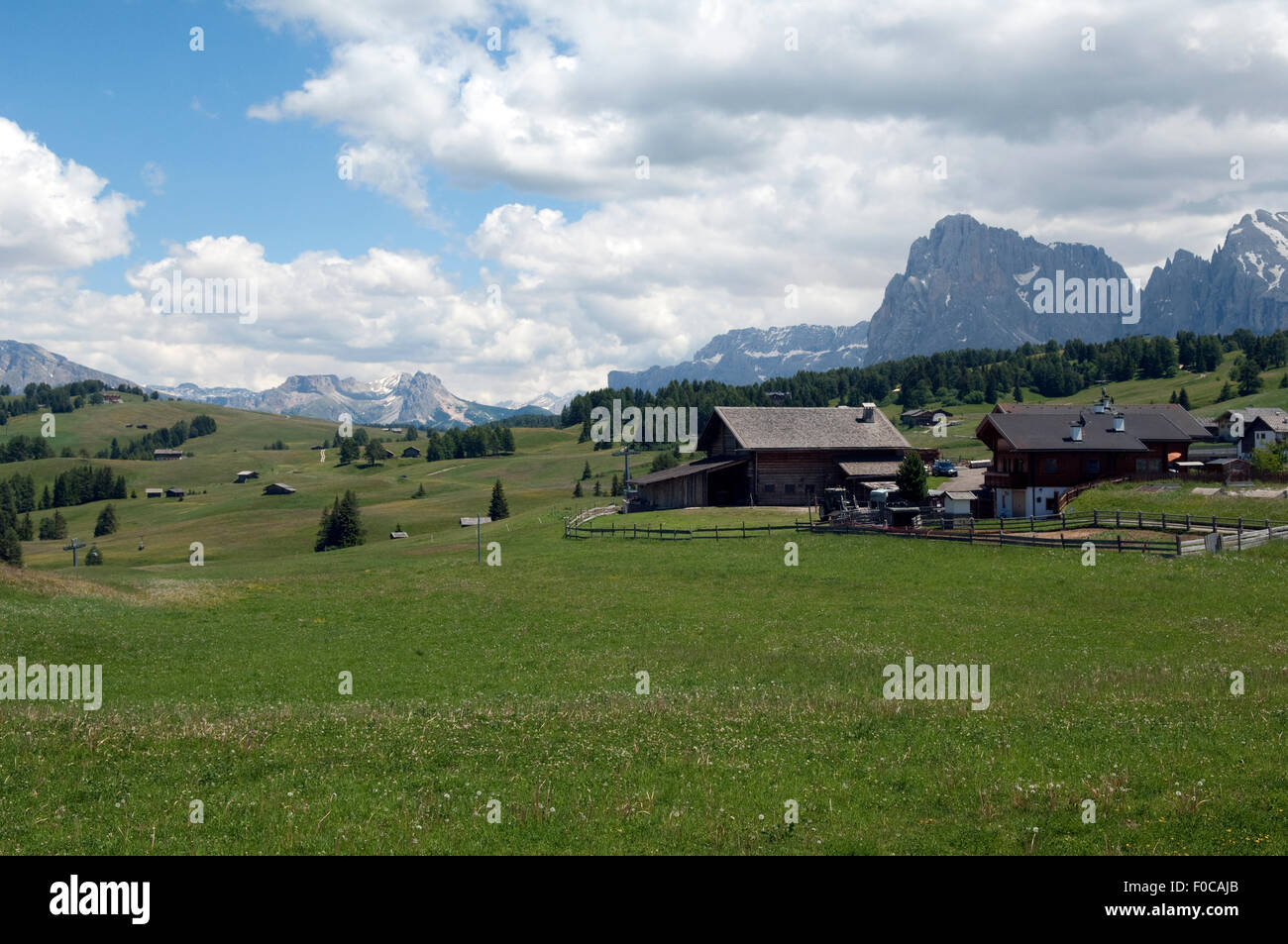 Plattkofels, Langkofel, Seiser, Alm, S Stockfoto