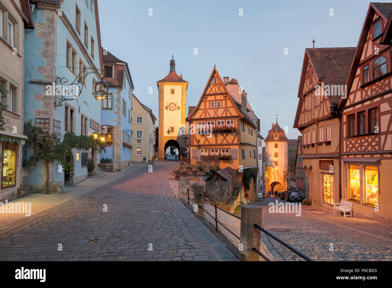 Plönlein, Rothenburg o.d. Tauber, Franken, Bayern, Deutschland Stockfoto