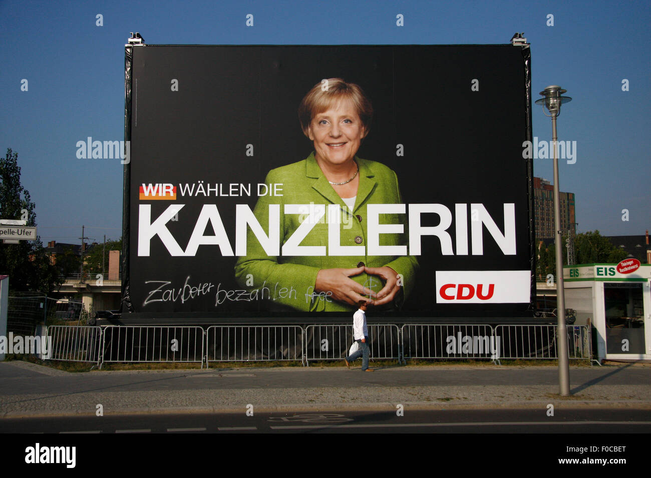 Angela Merkel (CDU) - Wahlplakate Zur Bundestagswahl 2009, 21. September 2009, Berlin. Stockfoto