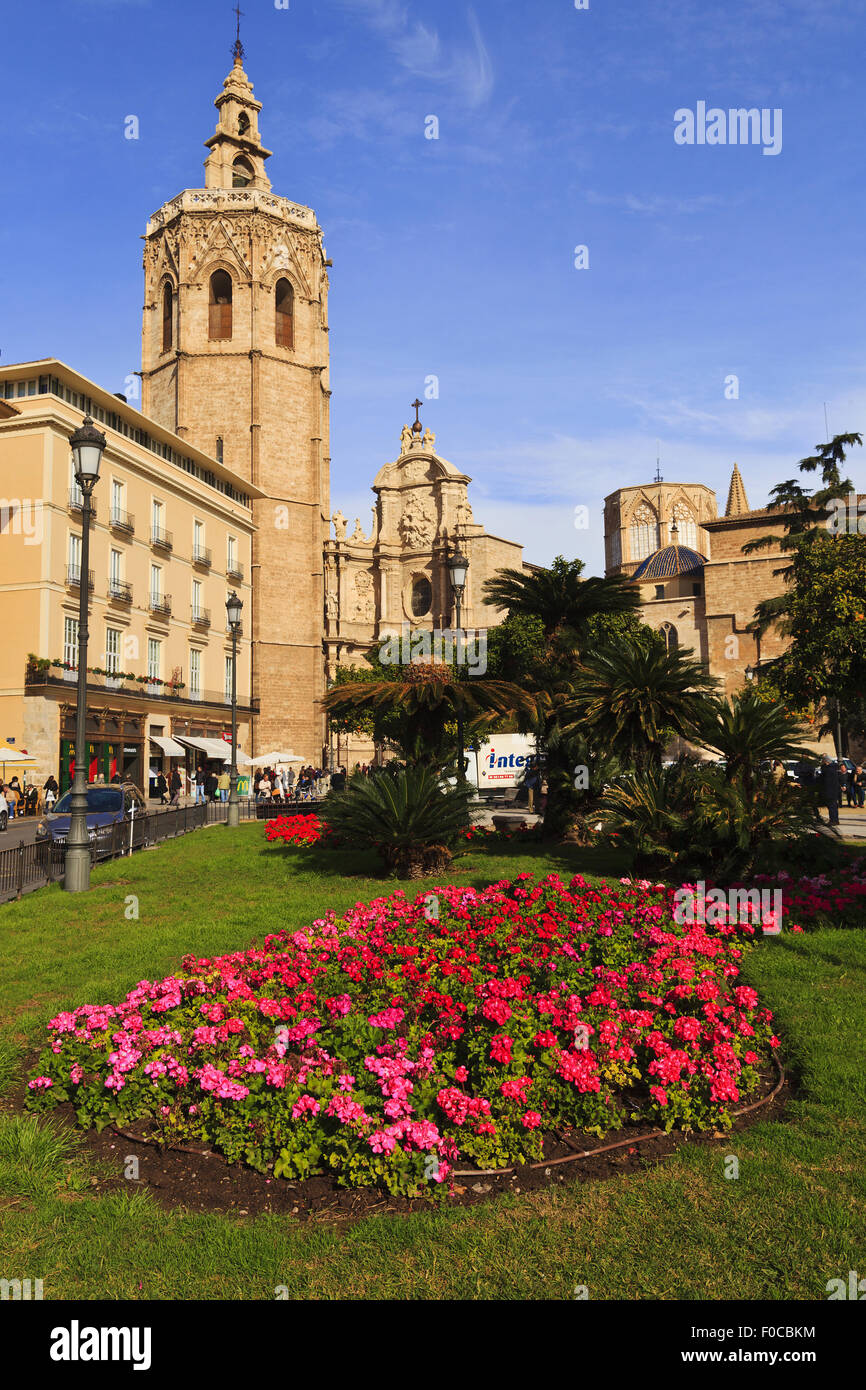 Plaza De La Reina und Kathedrale, Valencia Stockfotografie - Alamy