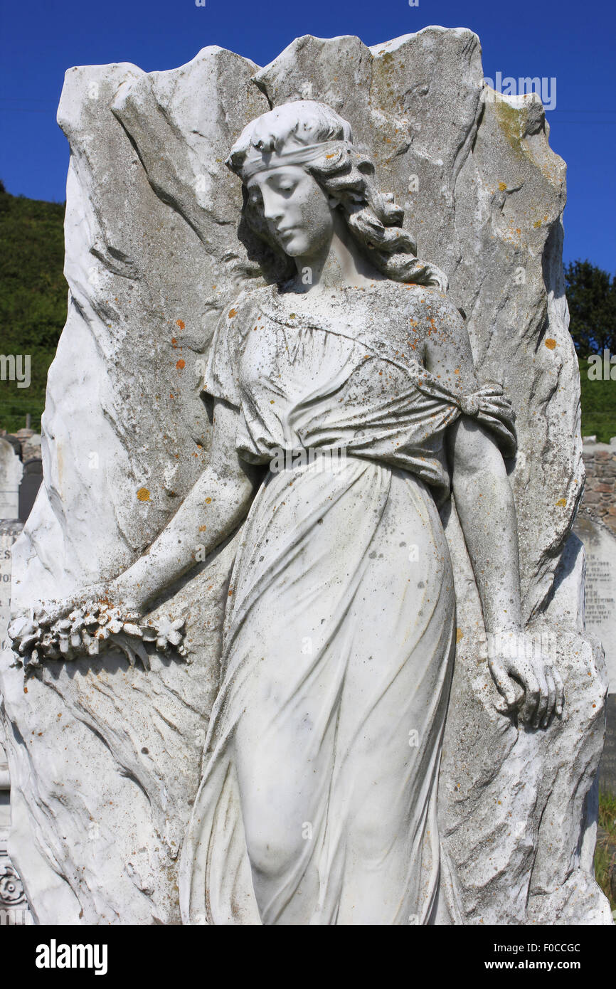 Grabstein In St Tudno Friedhof, Great Orme Llandudno, Wales Stockfoto