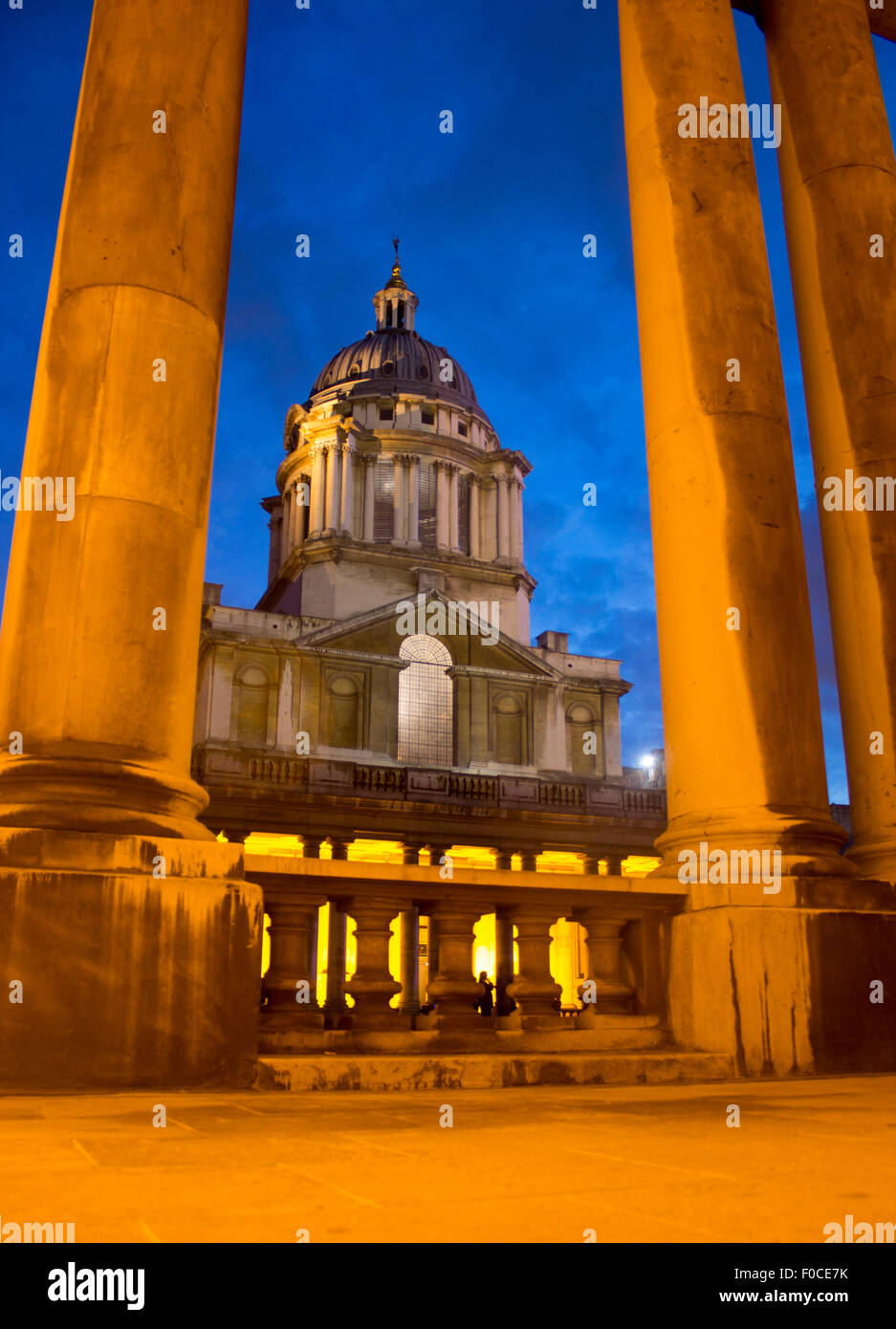 Old Royal Naval College Greenwich nachts London England UK Stockfoto