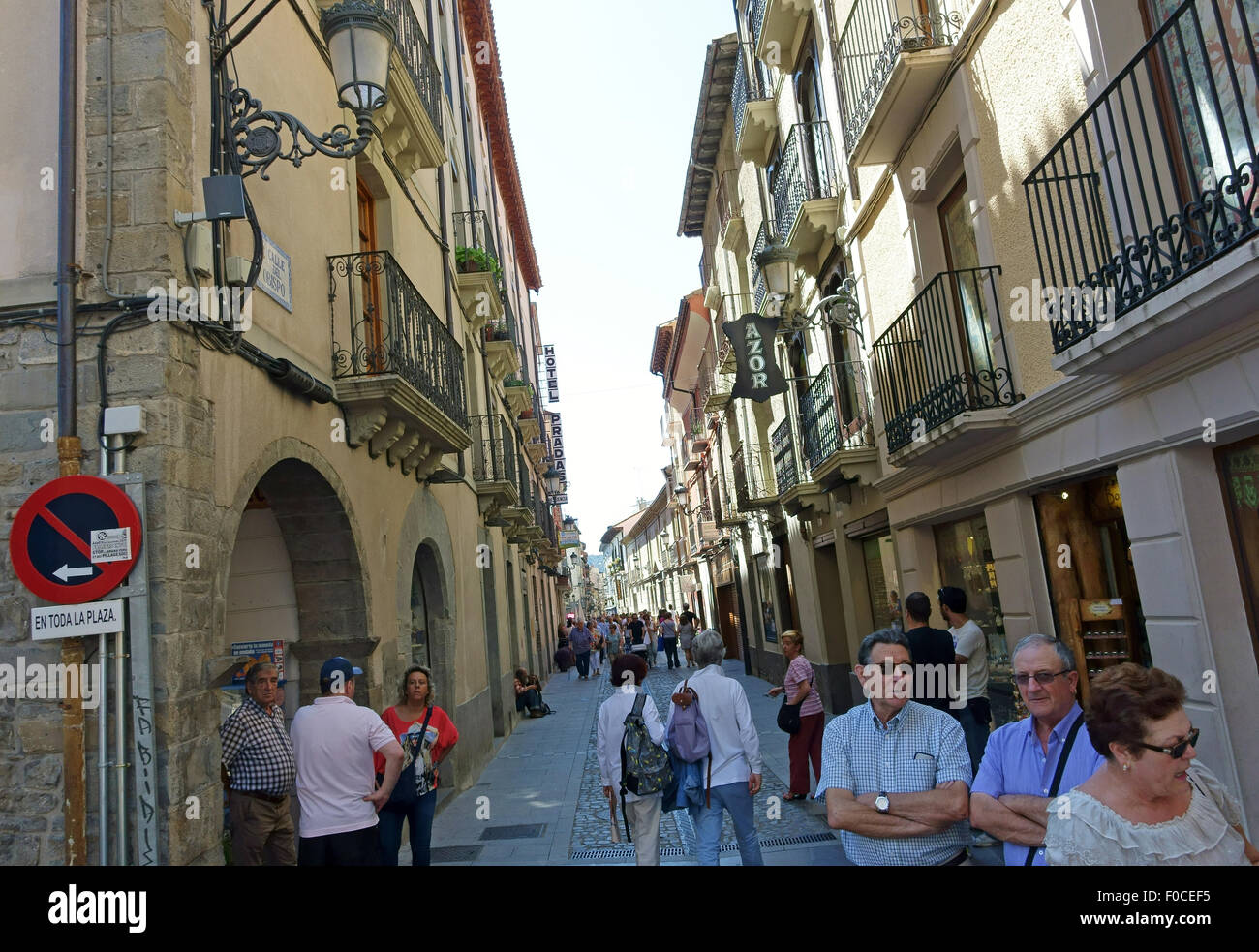 Stadt Jaca in den spanischen Pyrenäen nahe der französischen Grenze, Spanien Stockfoto