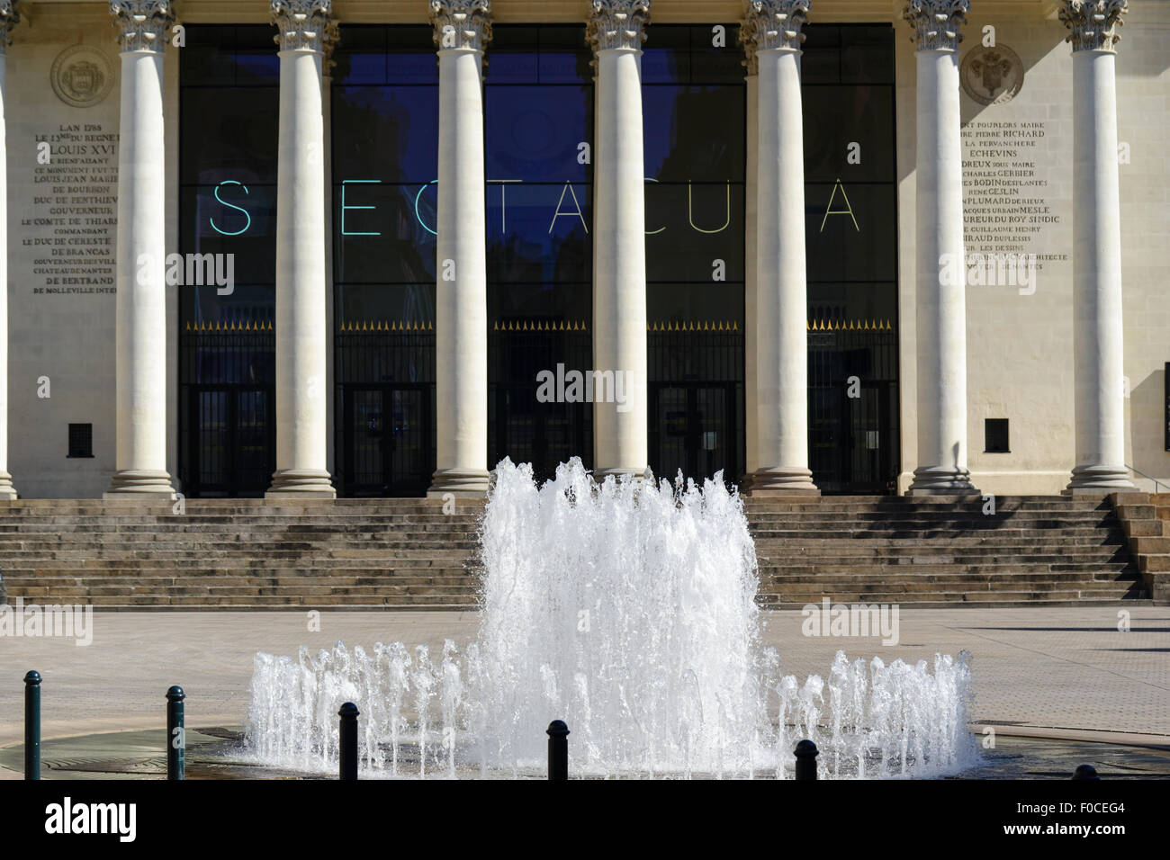architektonisches Detail Stadtzentrum Nantes Frankreich Stockfoto