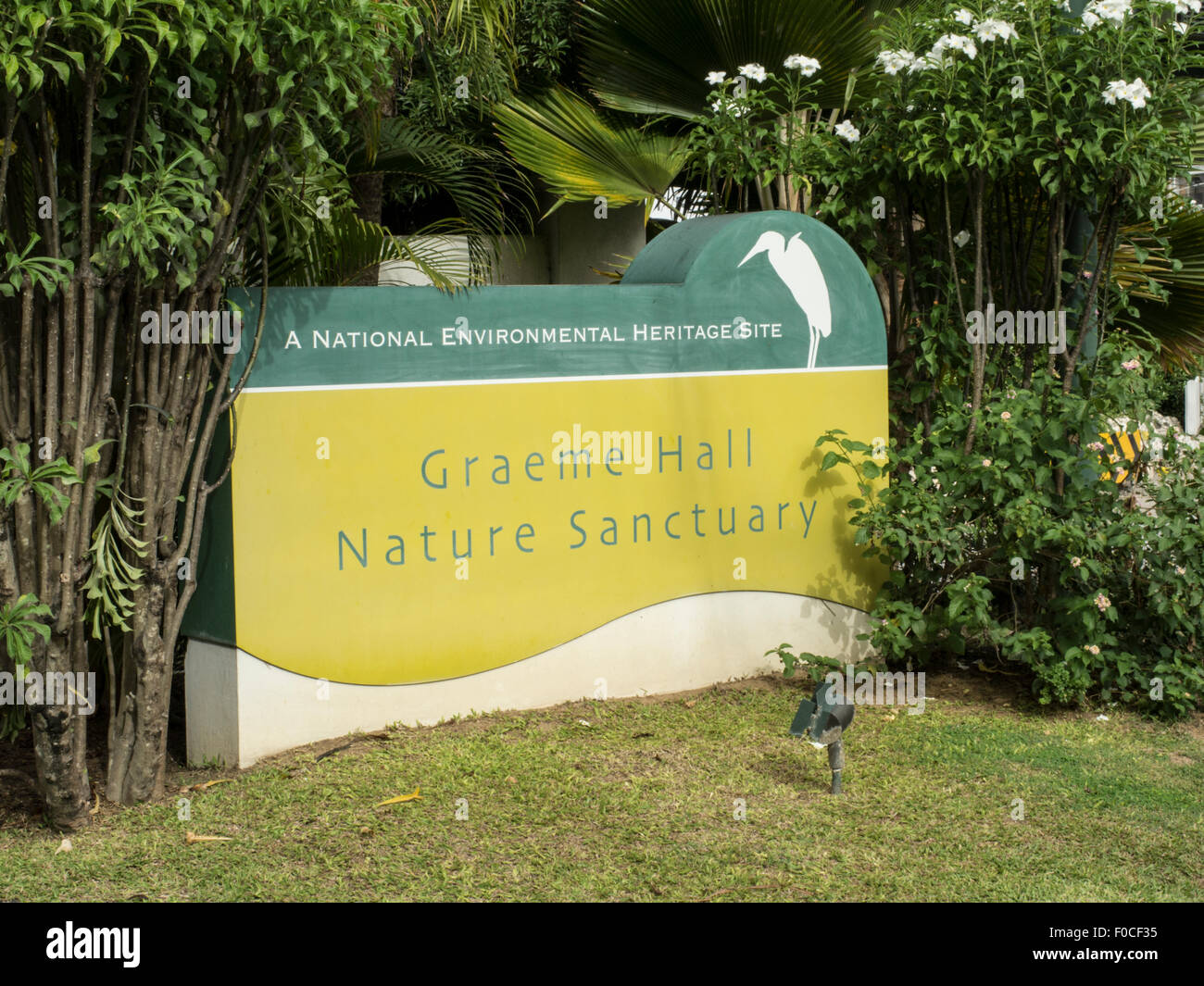 Melden Sie sich für Graeme Hall Nature Sanctuary, Barbados. Stockfoto