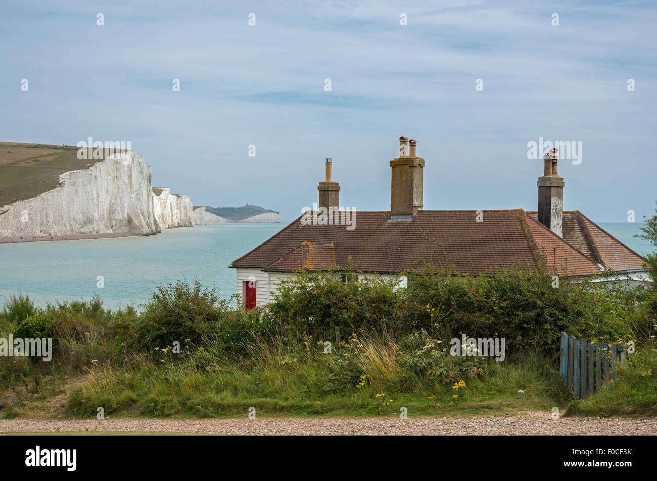 Ferienhaus, sieben Schwestern, Sussex, England Stockfoto