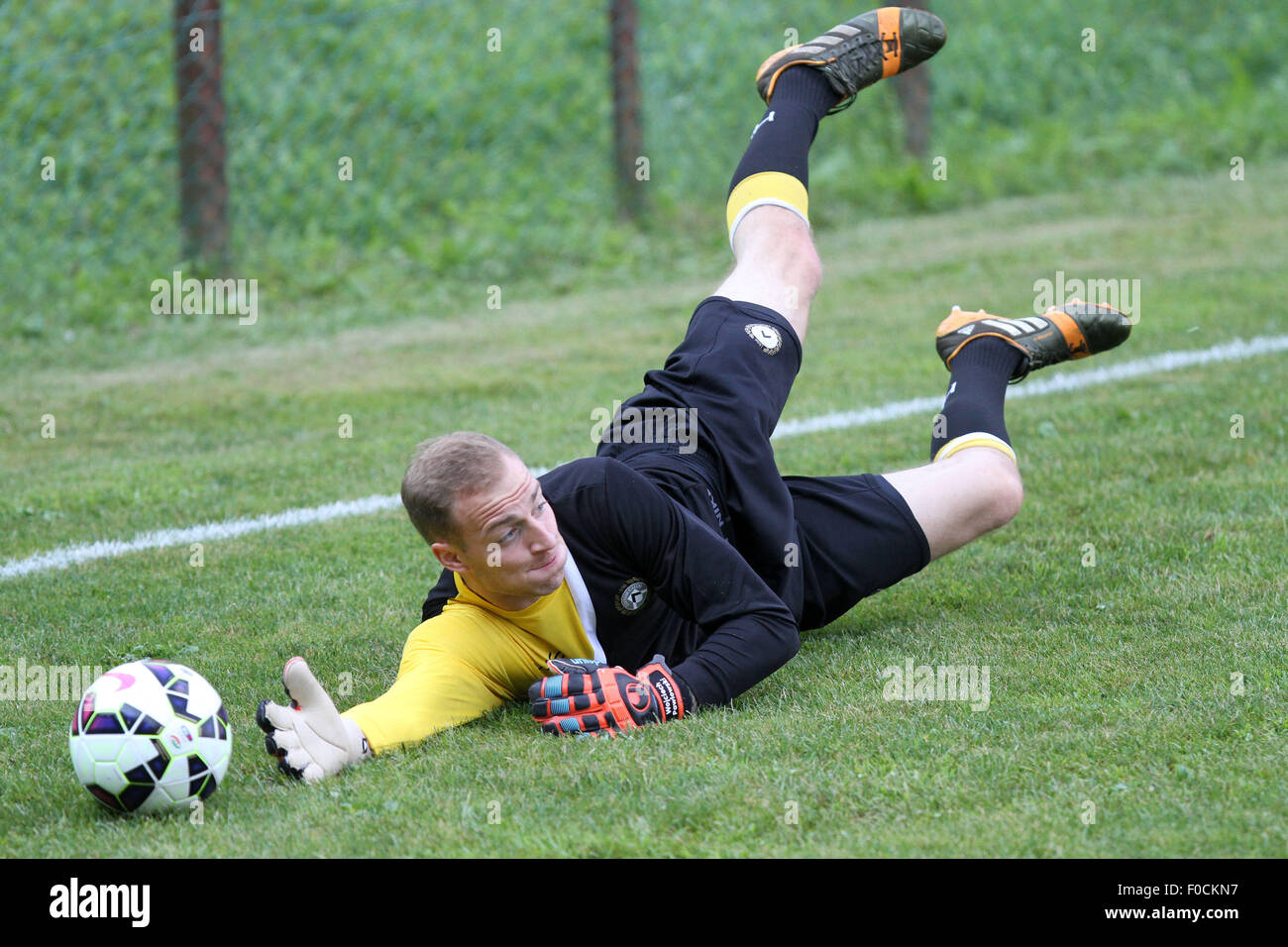 Udine, Italien. 12. August 2015.  Udinese Torhüter Wojciech Pawlowski während der Fußball-freundlich Vorsaison Spiel Udinese Calcio V ASD Monfalcone am 12. August 2015 im Le Tre Fontane Sporting Center in Forni di Sotto (Ud), Italien. Bildnachweis: Andrea Spinelli/Alamy Live-Nachrichten Stockfoto