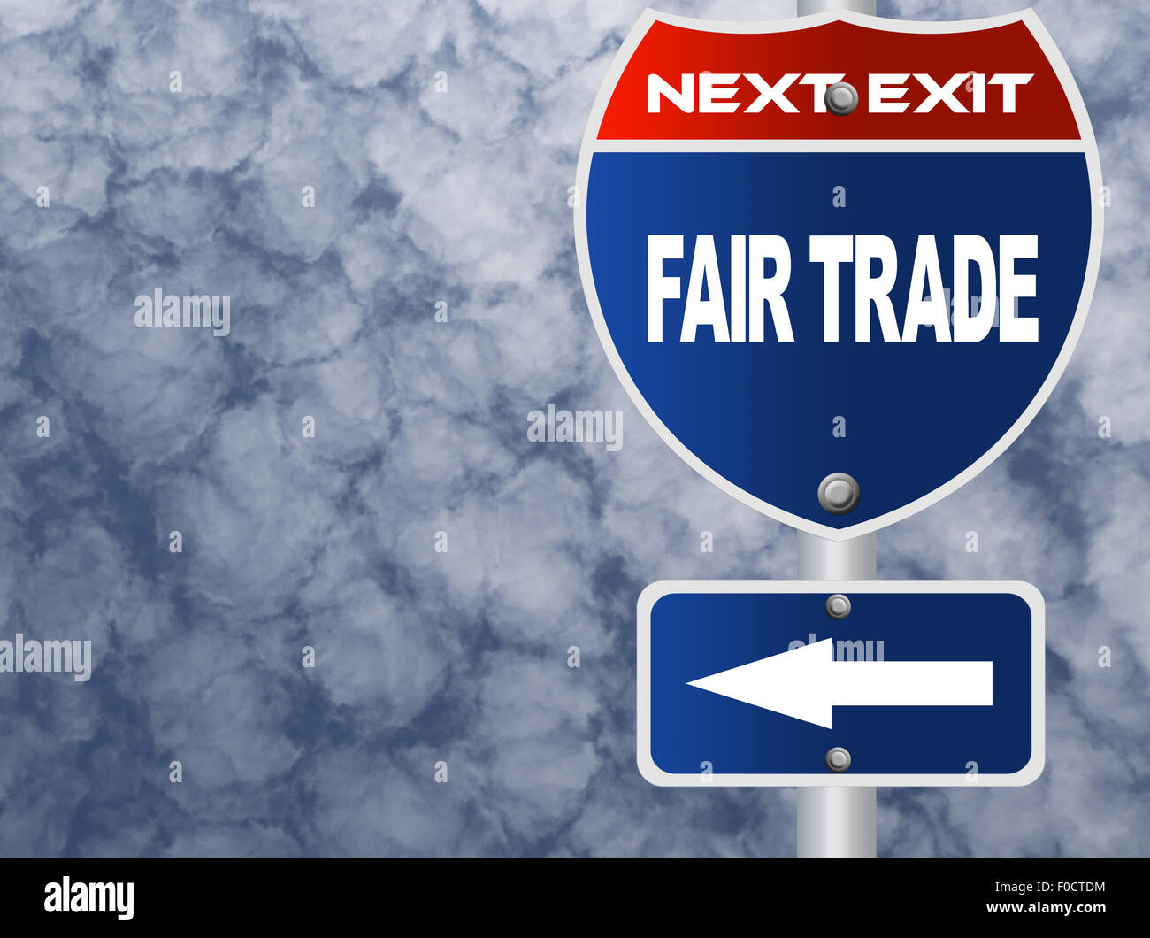 Fair-Trade-Straßenschild Stockfoto