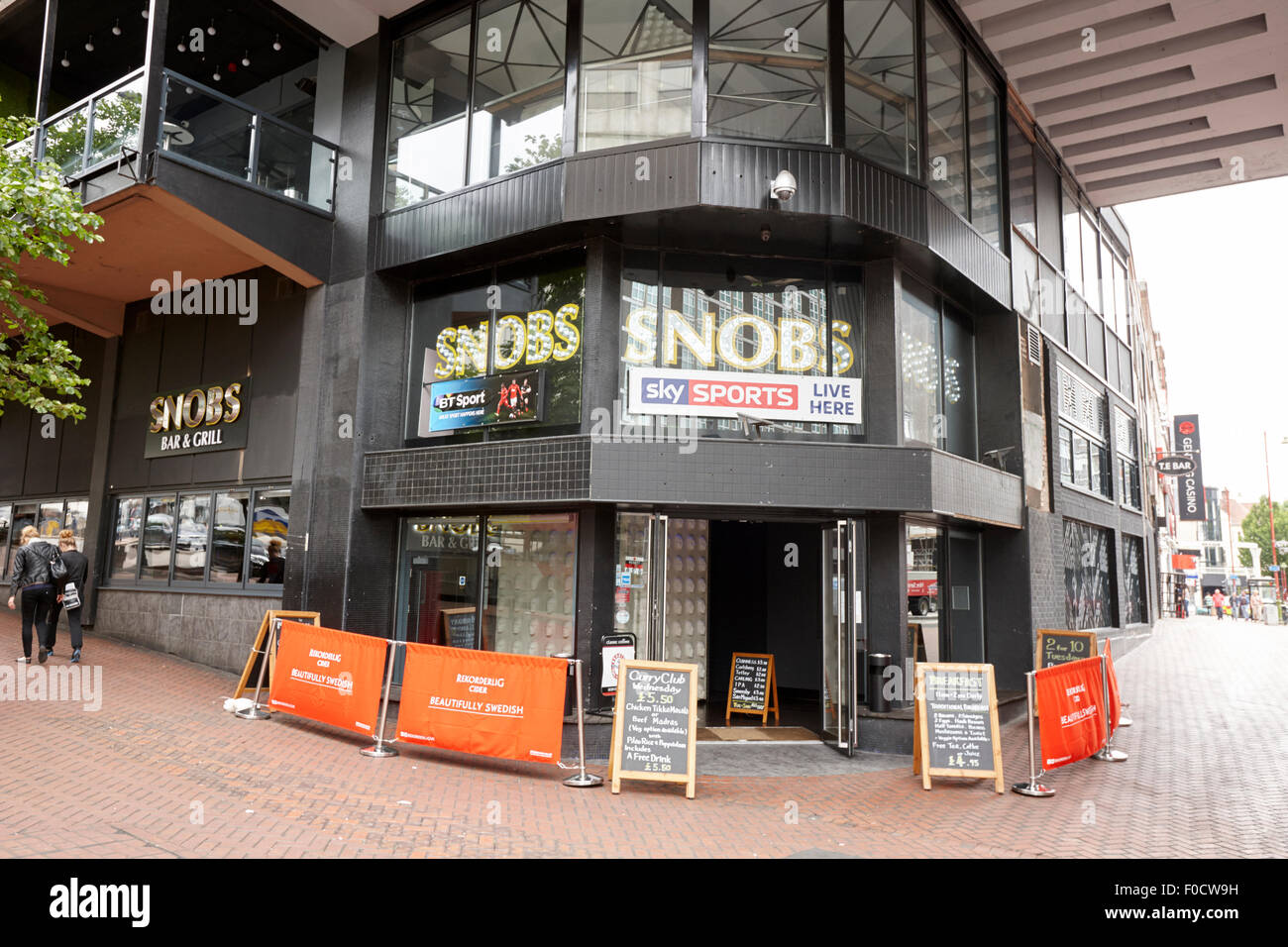 Snobs bar und grill Nachtclub Birmingham UK Stockfoto