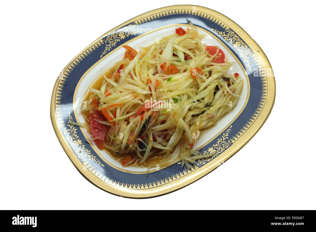 Papaya-Salat, Thai scharfes Essen Stockfoto
