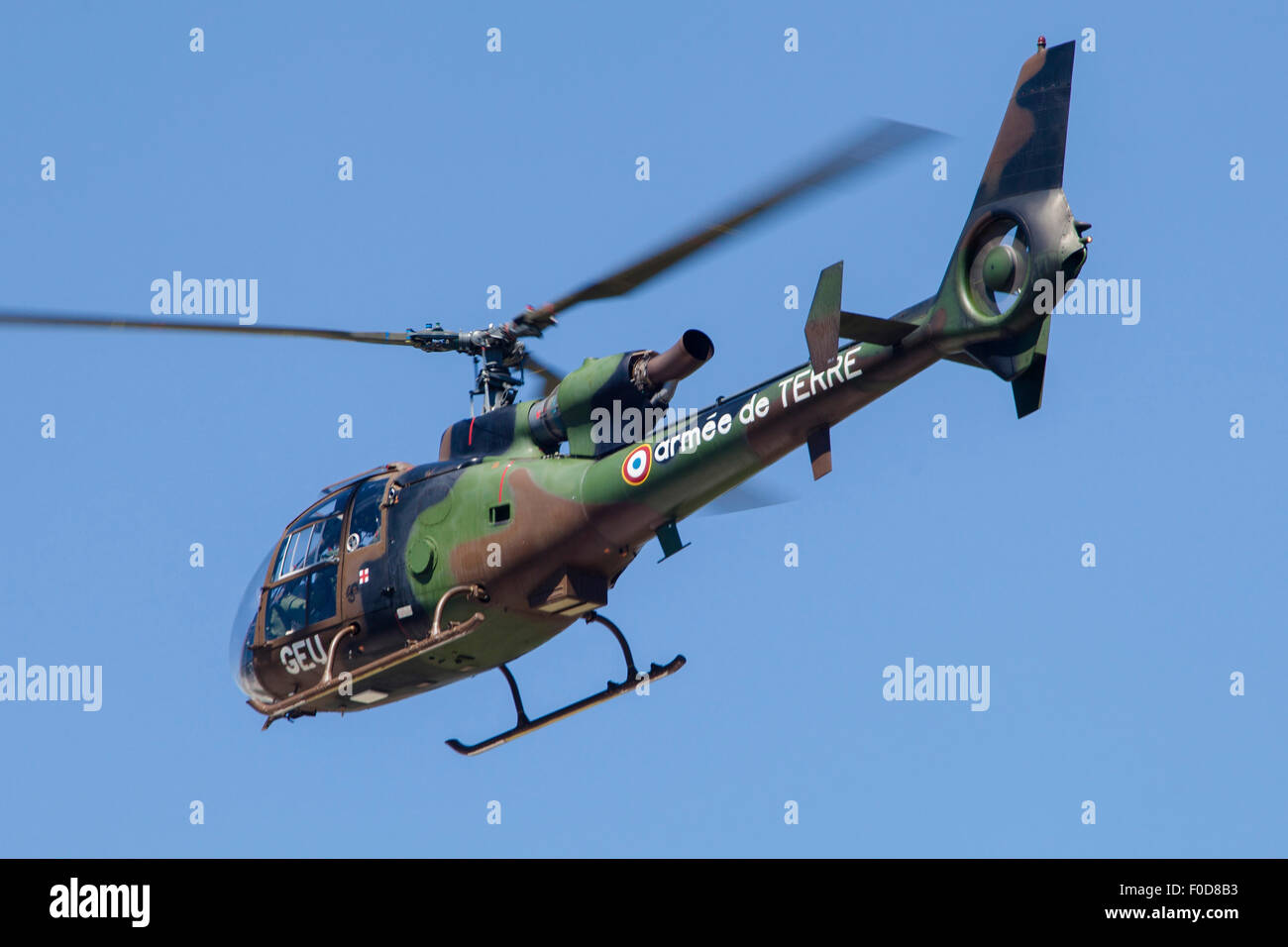 Französische Armee Gazelle Hubschrauber von der Trainingseinheit in Le Luc, Frankreich. Stockfoto