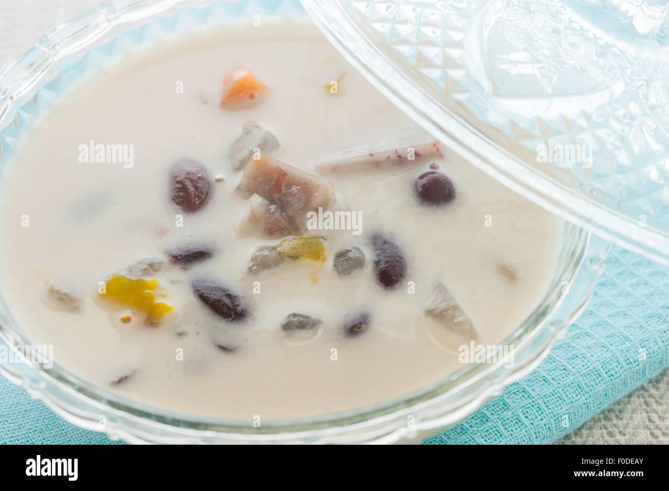 Dessert mit Kokosmilch, traditionelles Dessert für Gesundheit Stockfoto