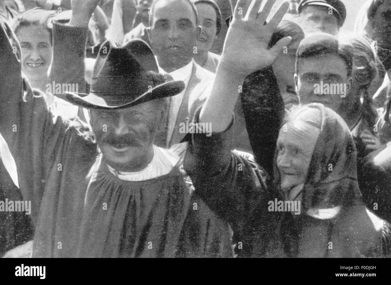 Nationalsozialismus / Nationalsozialismus, Menschen, Bauern grüßen Adolf Hitler, um 1935, Zusatzrechte-Clearences-nicht vorhanden Stockfoto