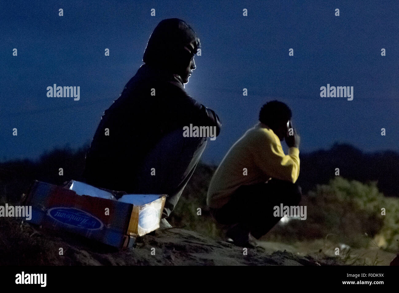 Calais, Frankreich. 12. August 2015. Leben in Calais Migrant 'Dschungel' Credit: Guy Corbishley/Alamy Live-Nachrichten Stockfoto