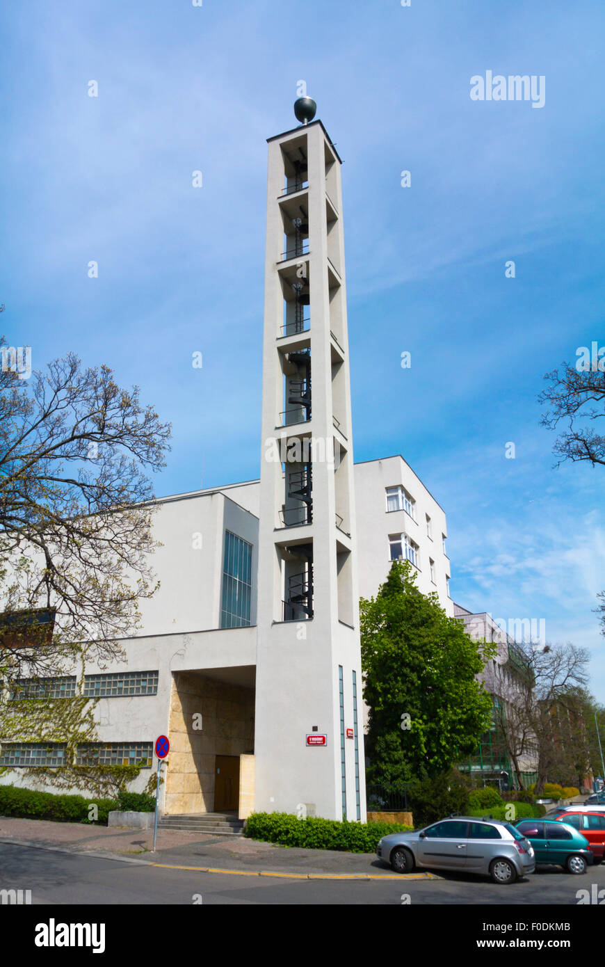 Husuv Sbor, der hussitischen Kirche von Pavel Janak, Bezirk Vinohrady, Prag, Tschechische Republik, Europa Stockfoto