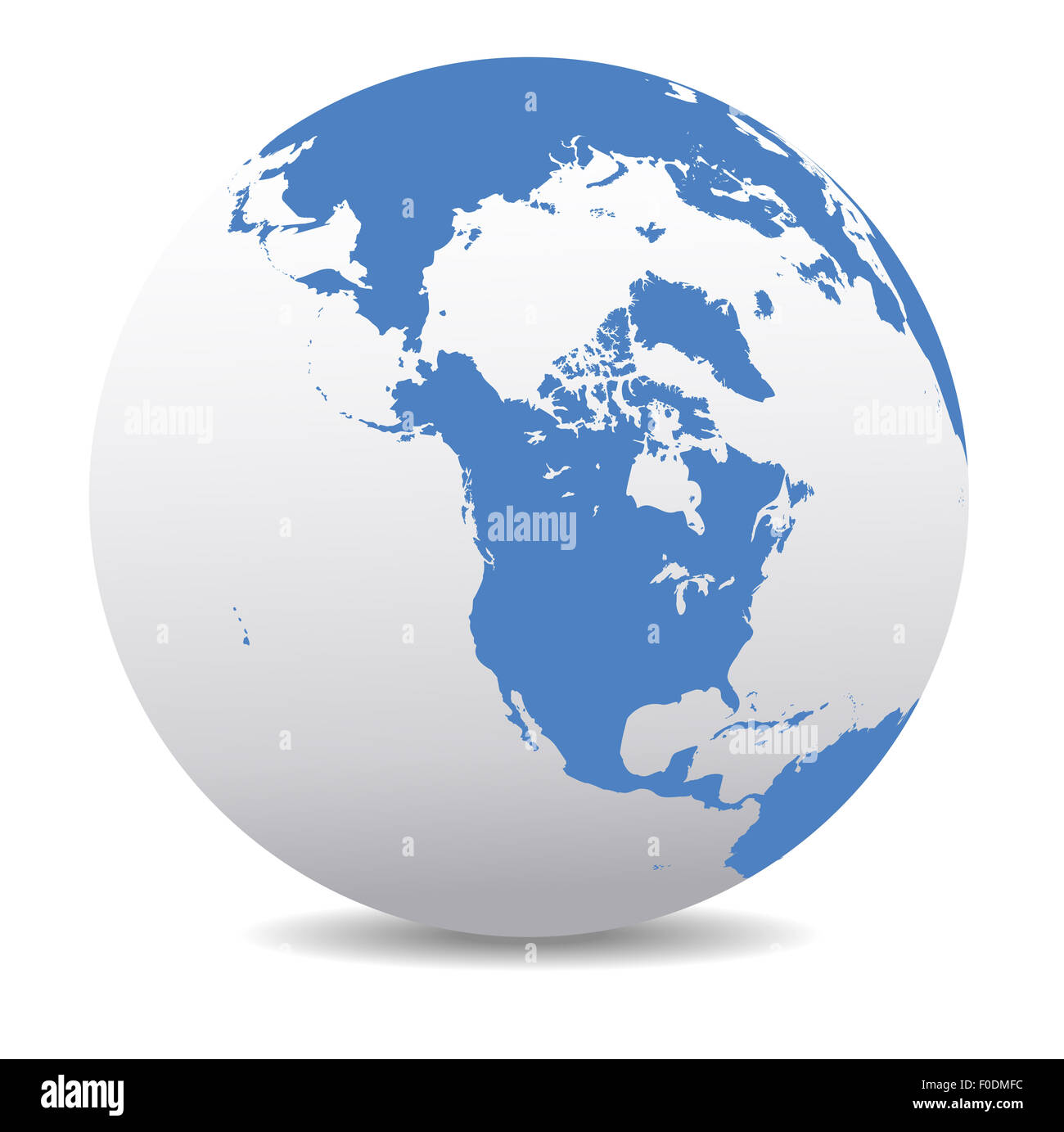 Kartensymbol der Welt Globus Nordamerika USA Stockfoto
