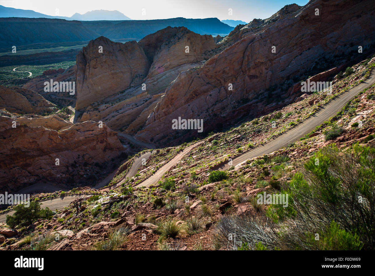 Frühen Morgen Burr Trail Serpentinen Capitol Reef Nationalpark-Utah Stockfoto