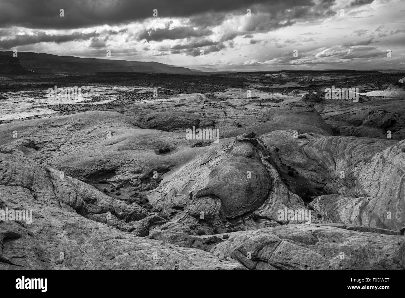 Schwarze und weiße Landschaft Escalante National Park in Utah Stockfoto