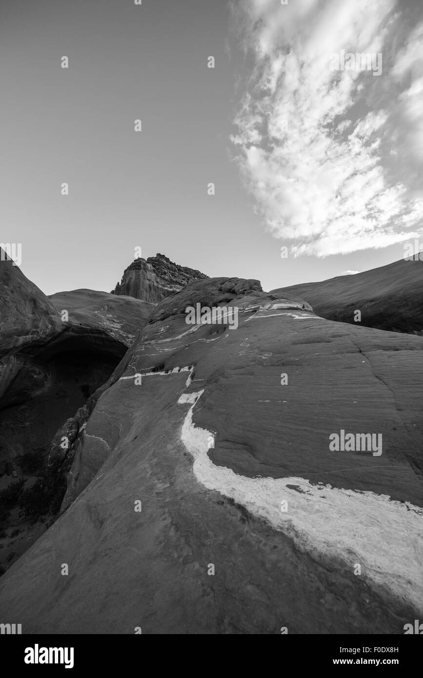 Schwarz / weiß Höhle Punkt Escalante National Utah vertikal Stockfoto