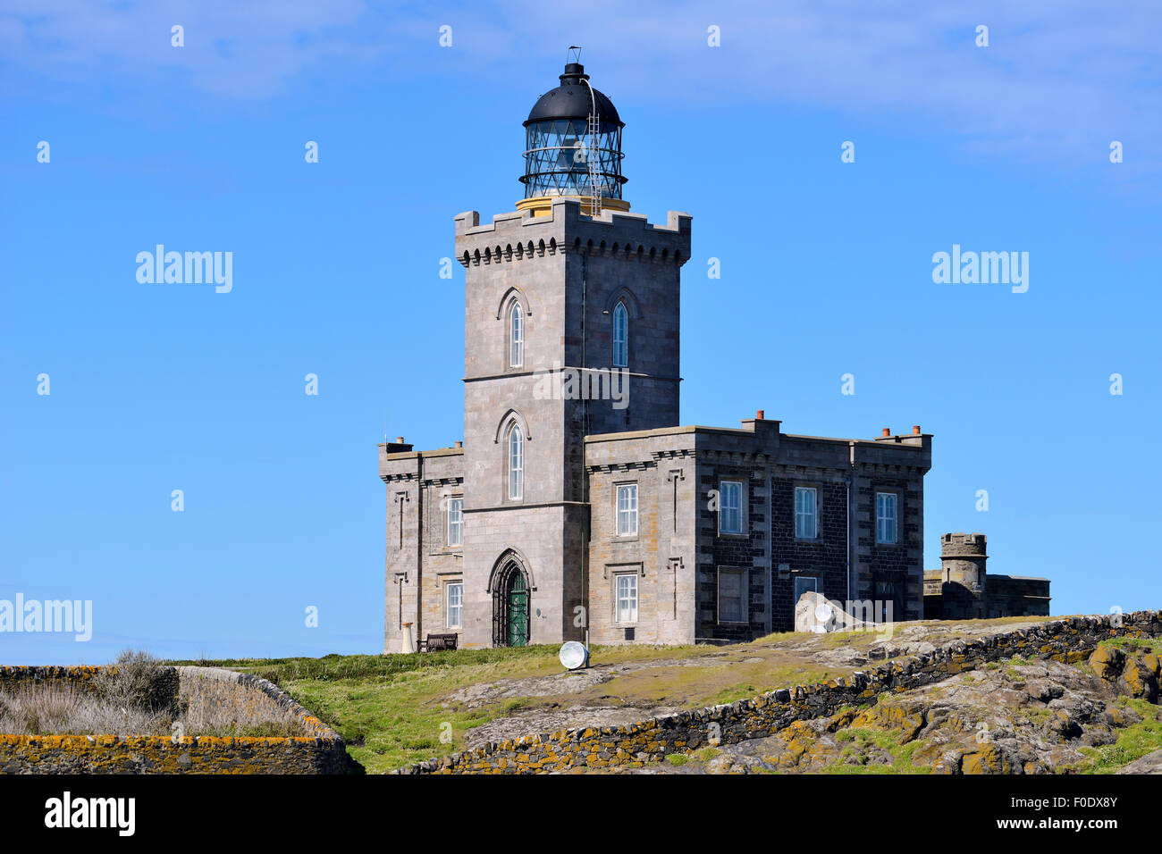 Wichtigsten Leuchtturm auf der Isle of May, Firth of Forth, Scottish National Nature Reserve, Schottland Stockfoto