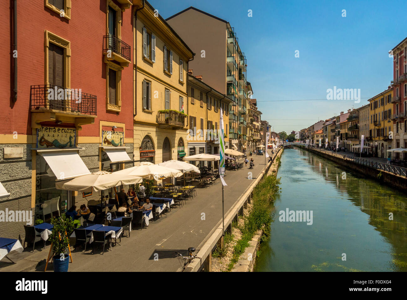 Restaurant befindet sich am Rand des Grand Canal in den Naviglio Viertel von Mailand. Stockfoto