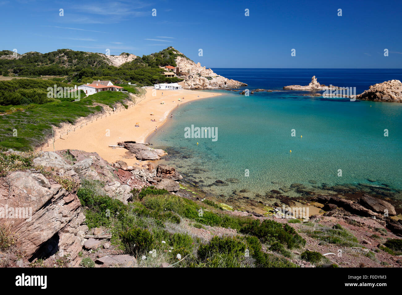 Cala Pregonda, in der Nähe von Fornells, Nordküste, Menorca, Balearen, Spanien, Europa Stockfoto